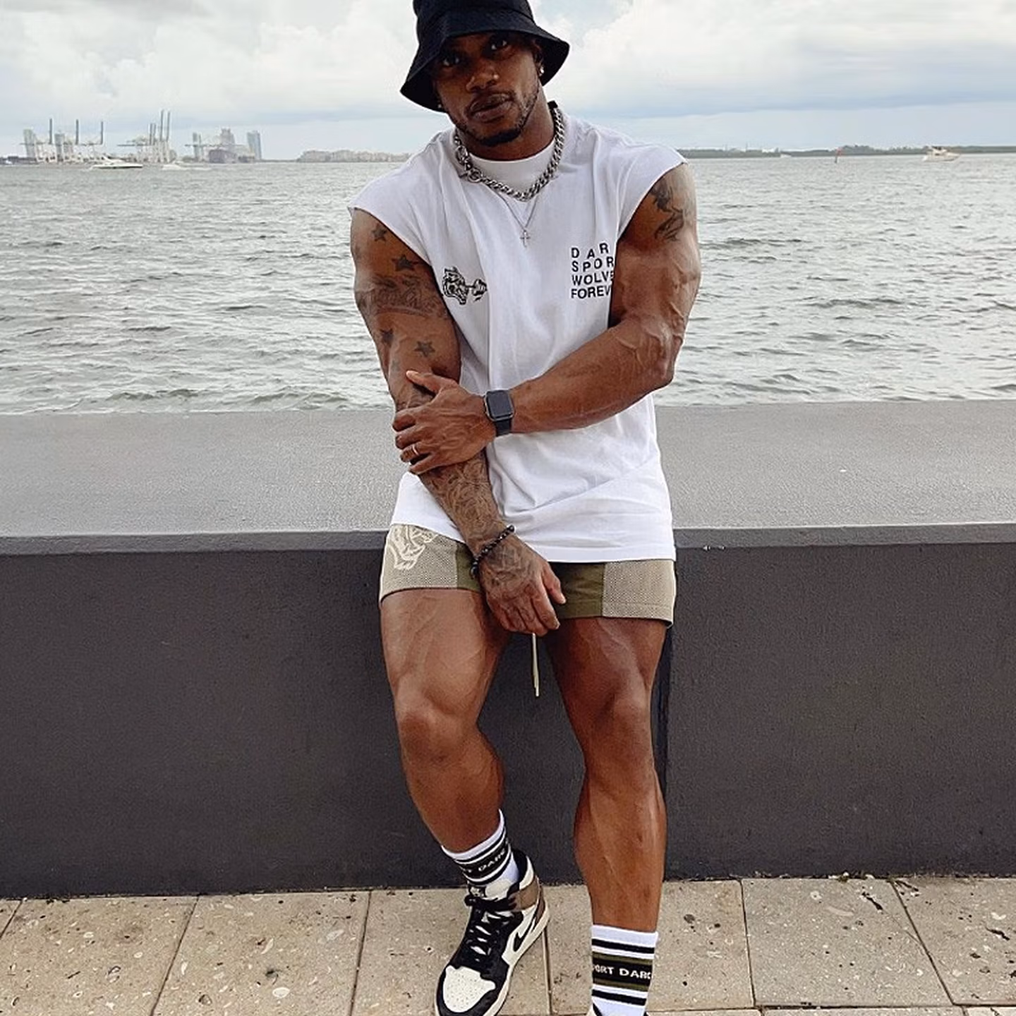 Muscle Fitness Summer Sports Casual Vest, Men's Trendy Brand Running Training Elastic Loose Basketball Sleeveless T-shirt_viptrois.com