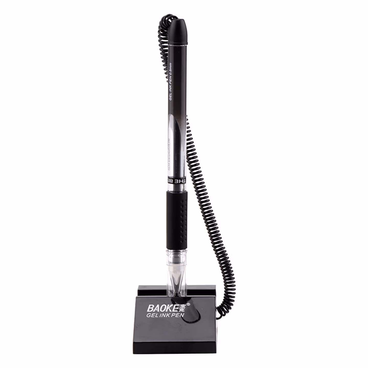 宝克（BAOKE）1NO850  0.5mm黑色双珠中性笔办公台笔 防漏墨  1
