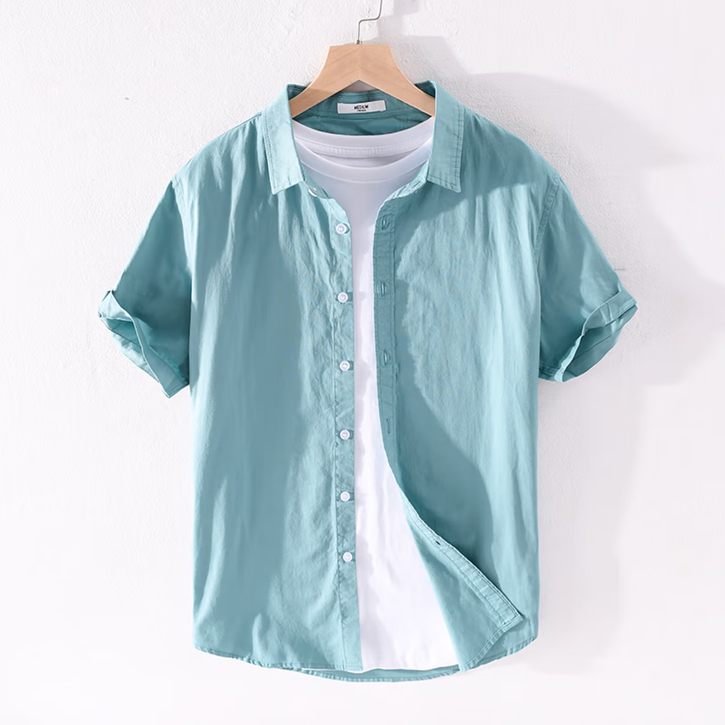 Pure Cotton Short-sleeved Shirt Men's Simple And Versatile Casual Jacket Men's Fashionable And Comfortable Breathable Shirt Men's Trend_viptrois.com