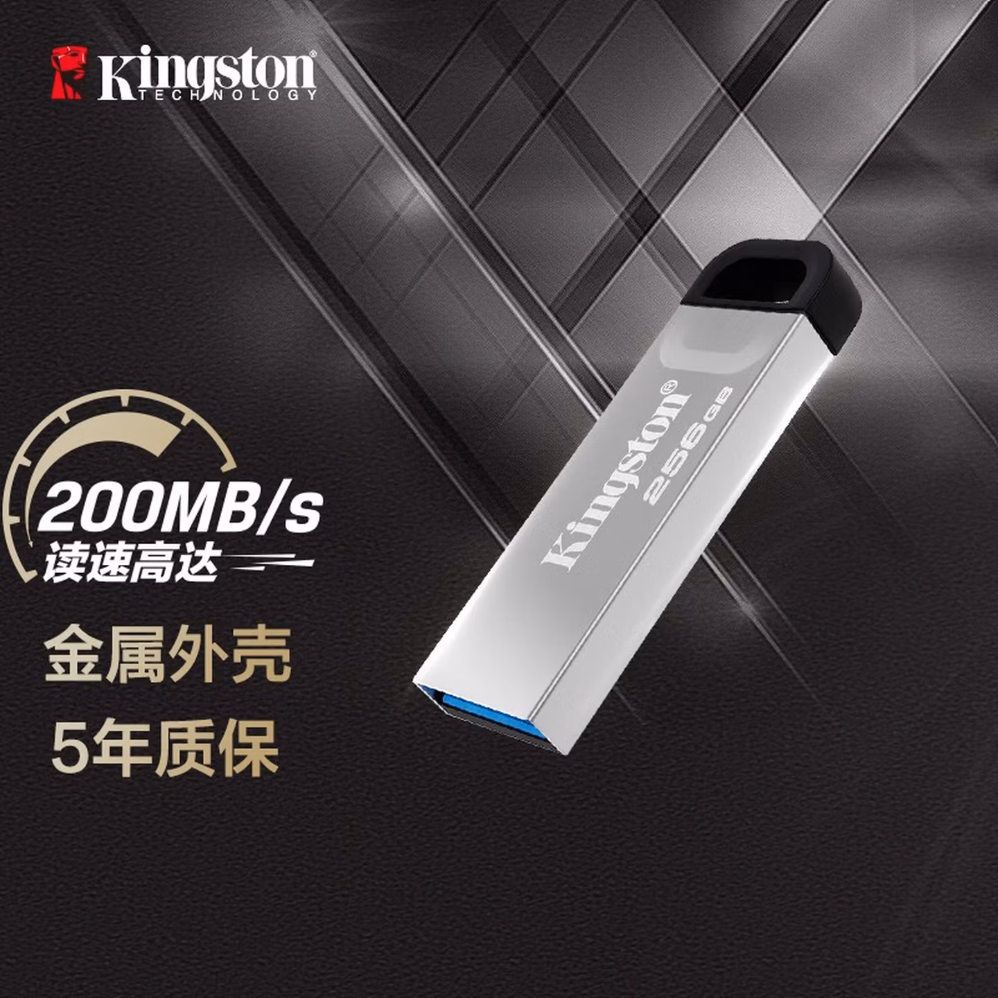 金士顿（Kingston）256GB USB 3.2 Gen 1 U盘 DTKN