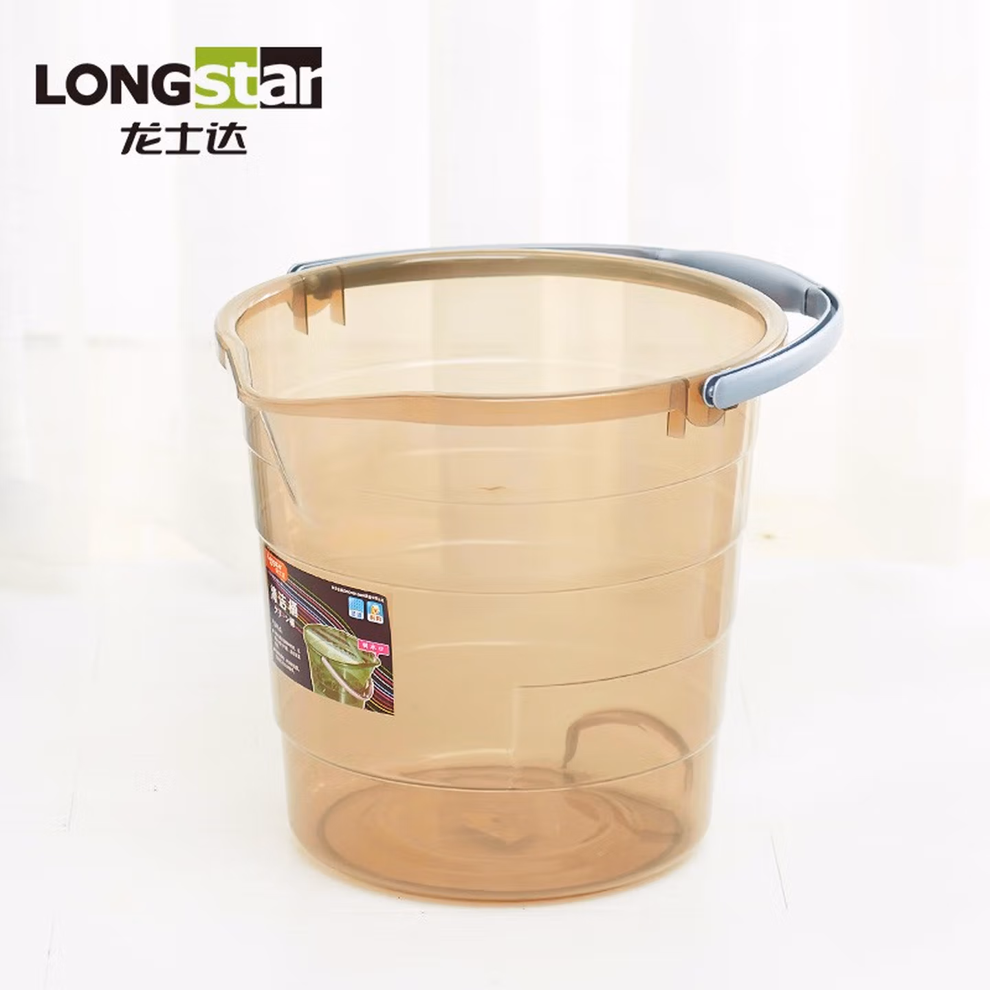 龙士达加厚耐用无盖水桶储水桶手提装水桶家用洗车桶 L-1295棕色12L