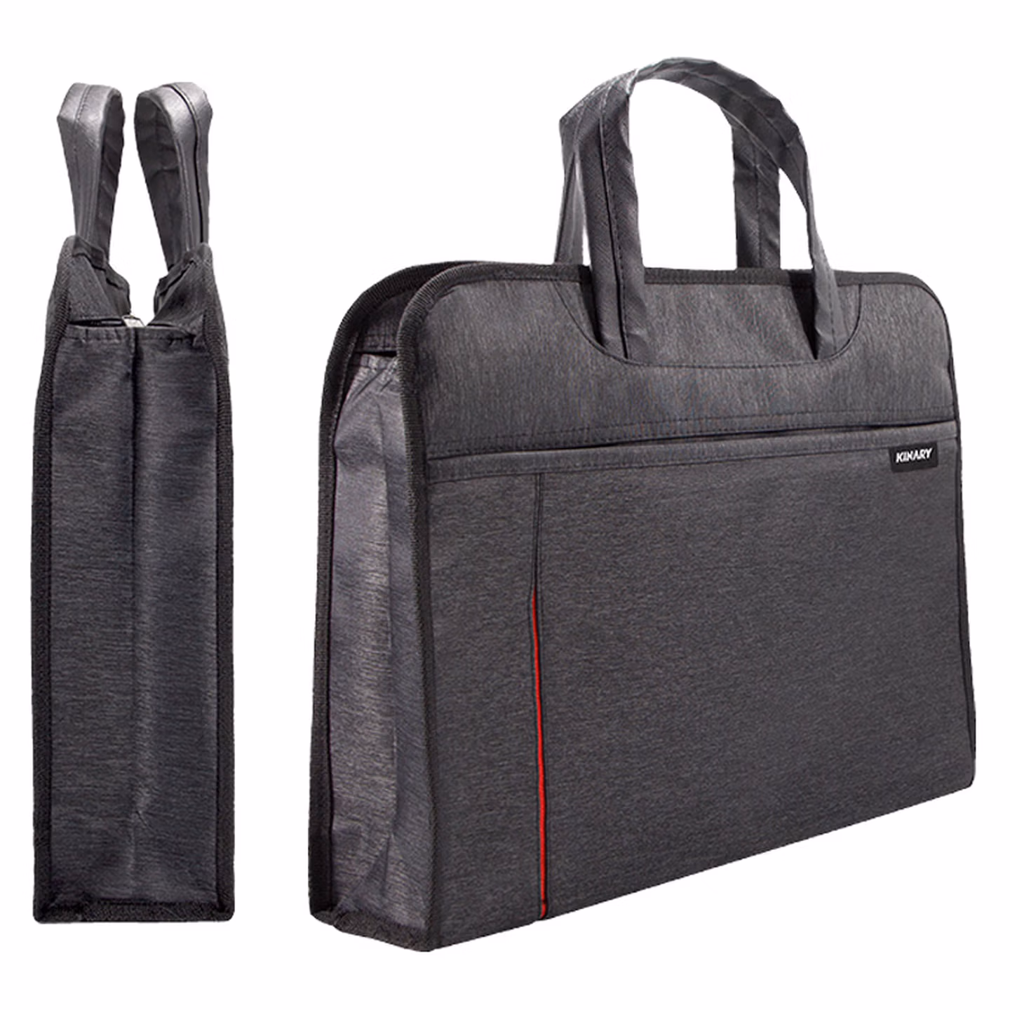 金得利 高质感布纹手提公事包 大容量双层事务包 商务男士手提包 内有多功能收纳袋