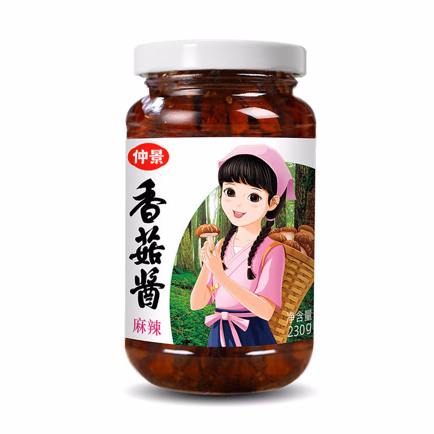 仲景香菇酱 300粒香菇一瓶酱 拌饭酱拌面酱蘑菇酱下饭酱 230g 麻辣