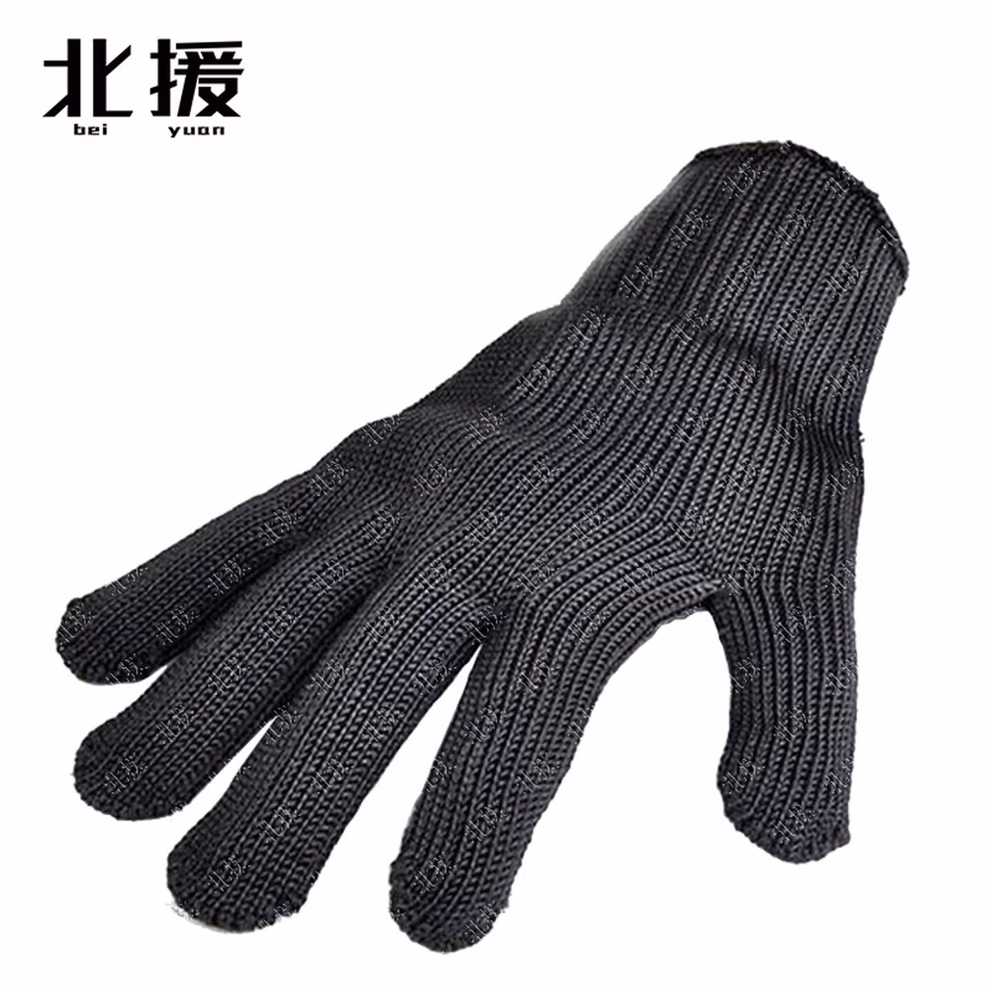 北援 防割防刺手套 安防安保手套钢丝防护手套 黑色均码