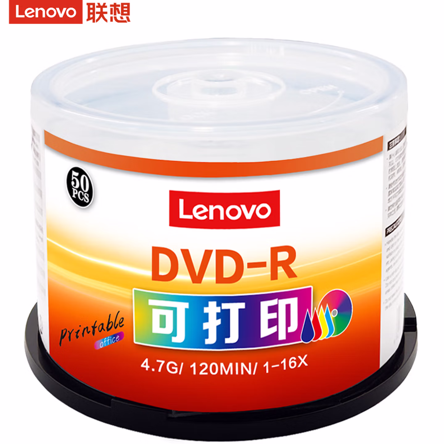 联想（Lenovo）DVD-R 空白光盘/刻录盘 16速4.7GB 办公系列 桶