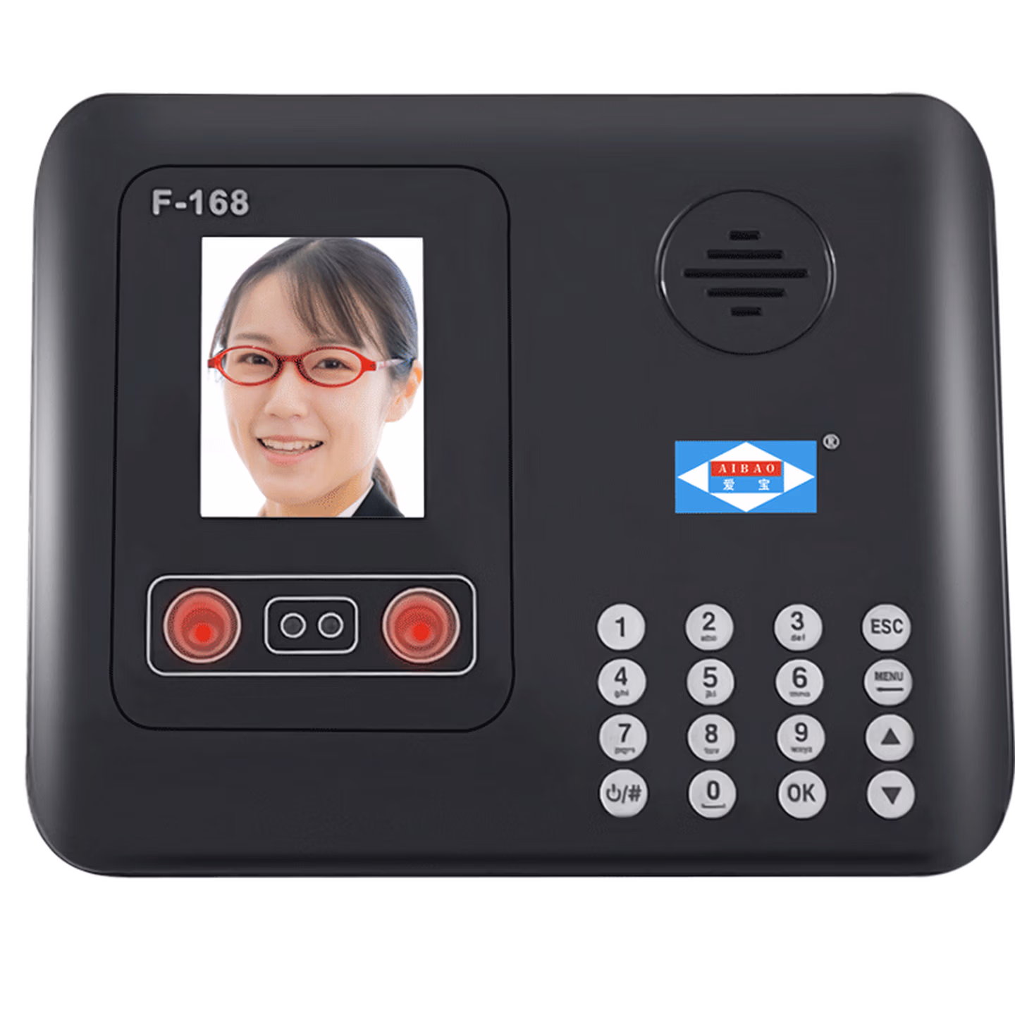 爱宝F-168C 人脸密码识别打卡机考勤机 刷脸打卡考勤 面部识别+赠送U盘