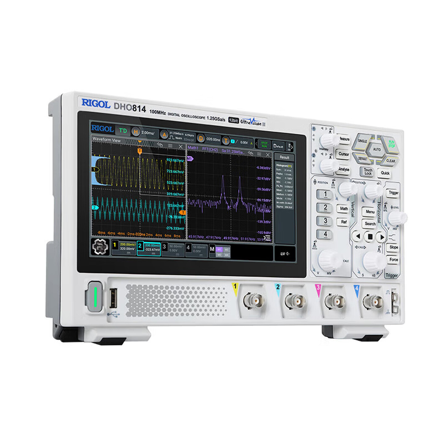 RIGOL普源DHO800系列12bit数字示波器DHO802/812/804/814手持小型便携 DHO814标配