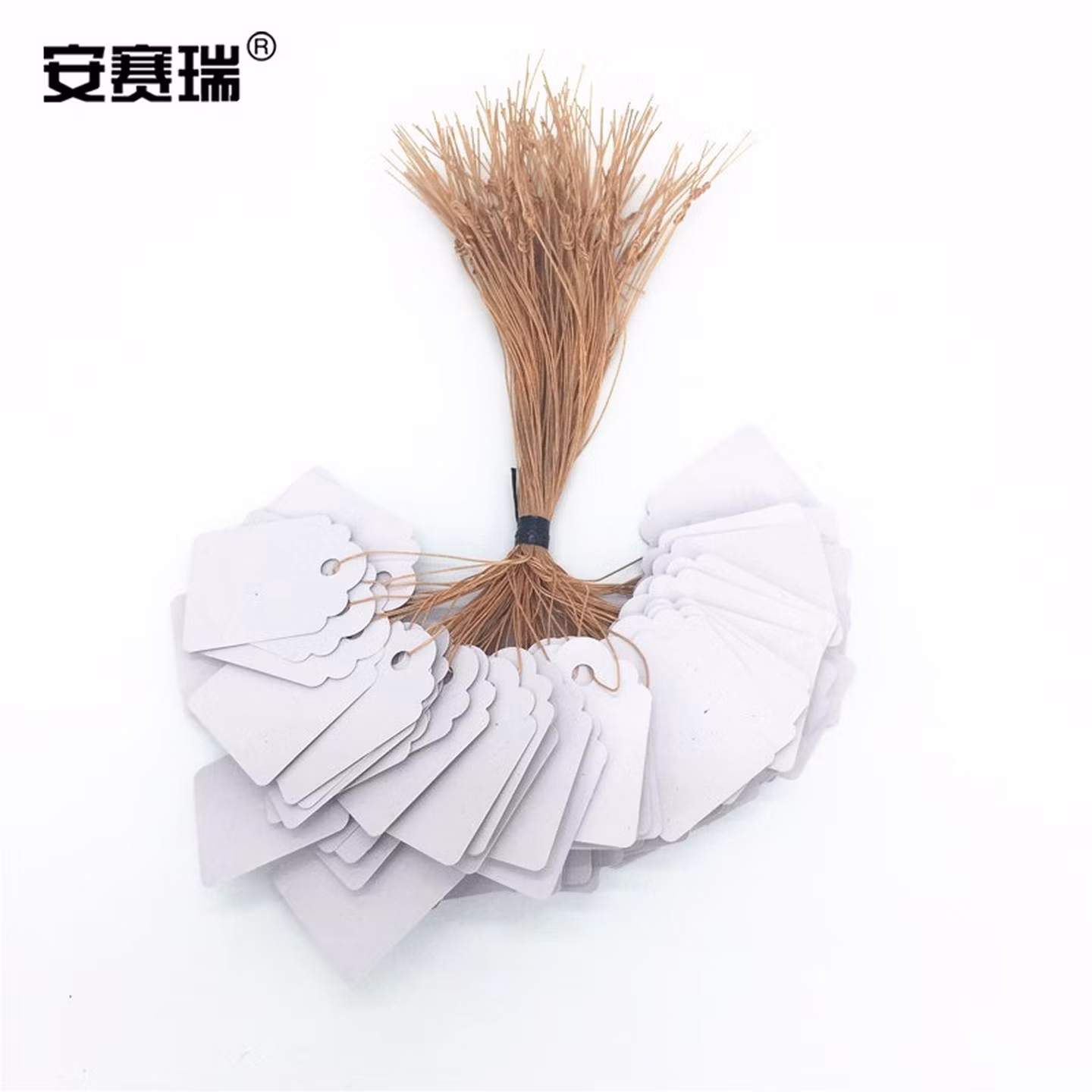 安赛瑞 PVC吊牌（1000张）彩色标签吊签牌花卉园艺塑料小挂牌防水标签园艺 白