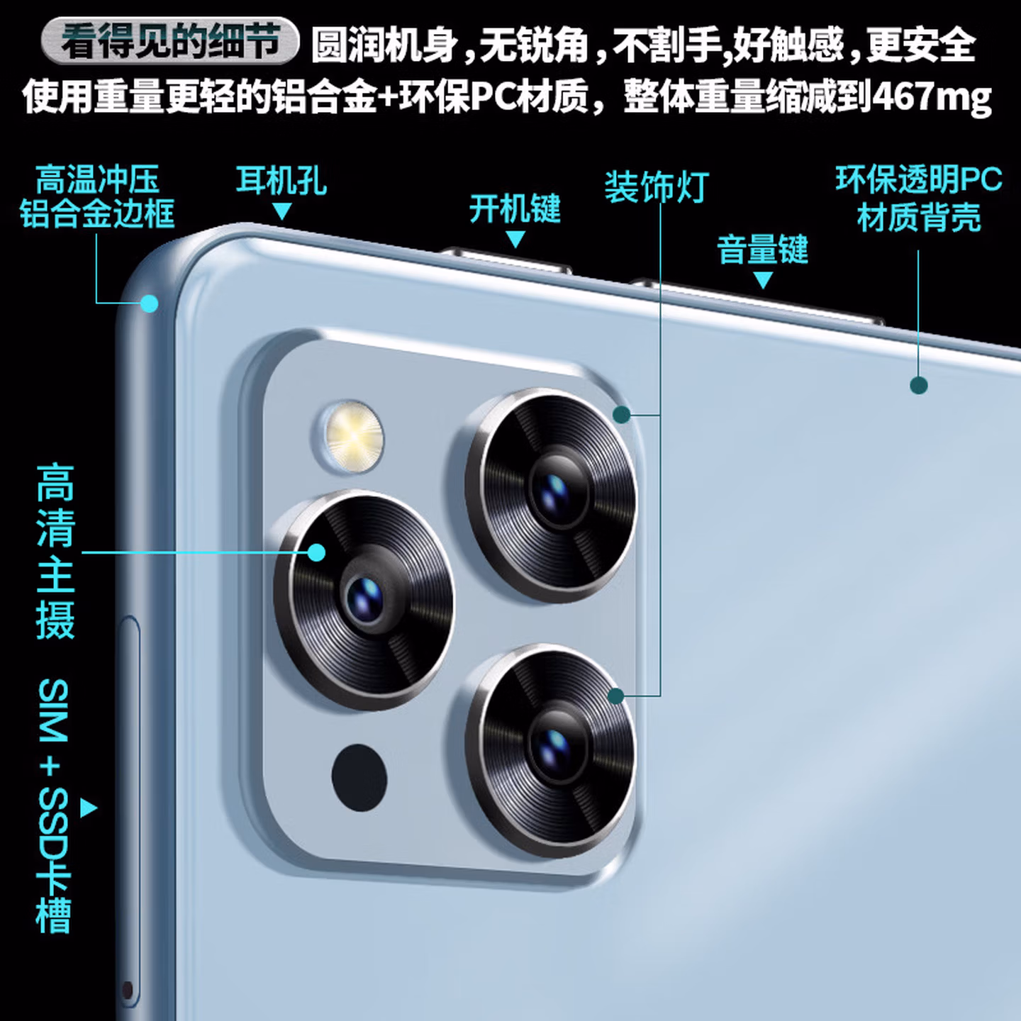 GUNCAKU新款全面屏16+1024G超薄平板电脑4K超清全贴合屏全网通5Gw