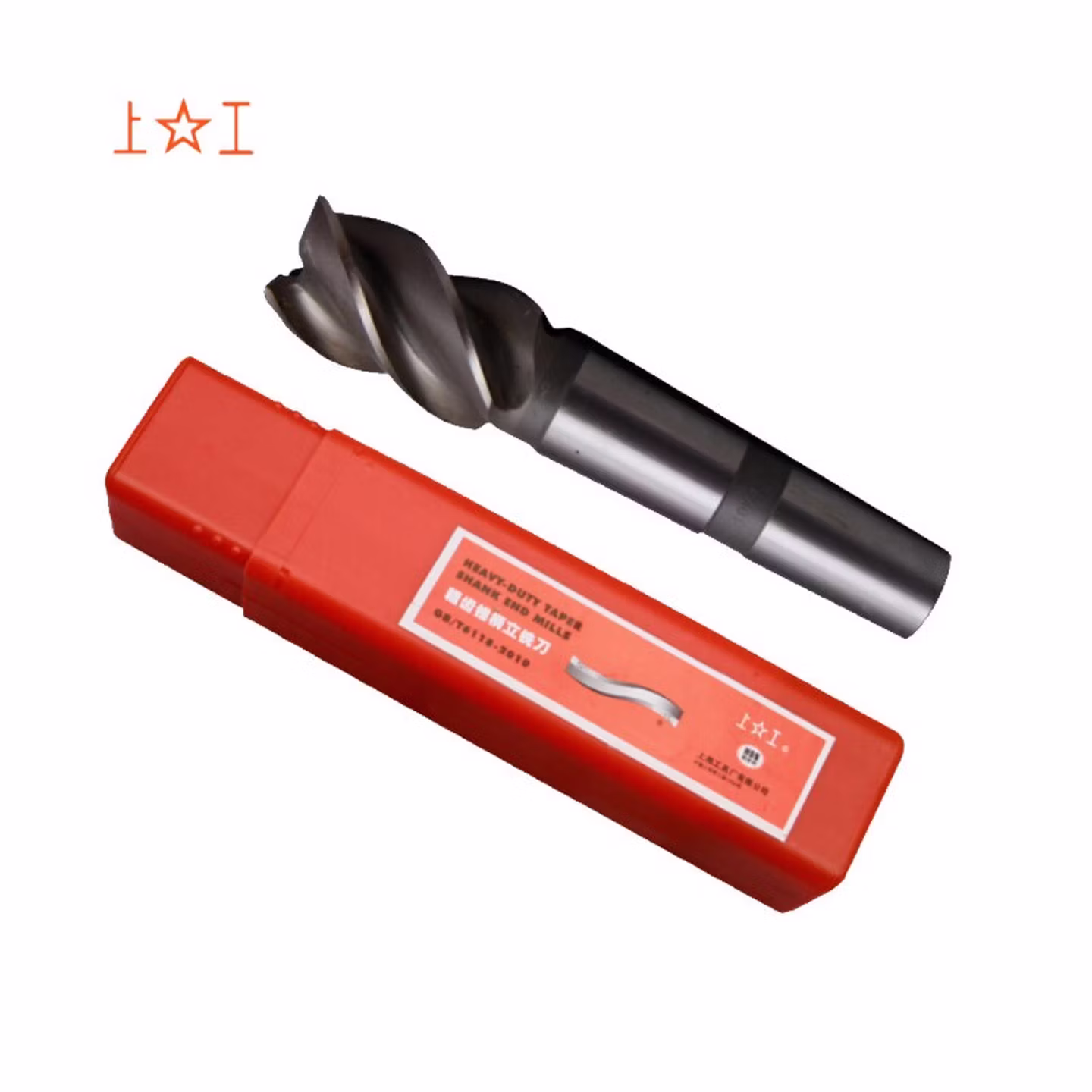 上工 1支装 粗齿莫氏号锥柄立铣刀32*155mm 莫氏圆锥3号 四刃 高速钢削