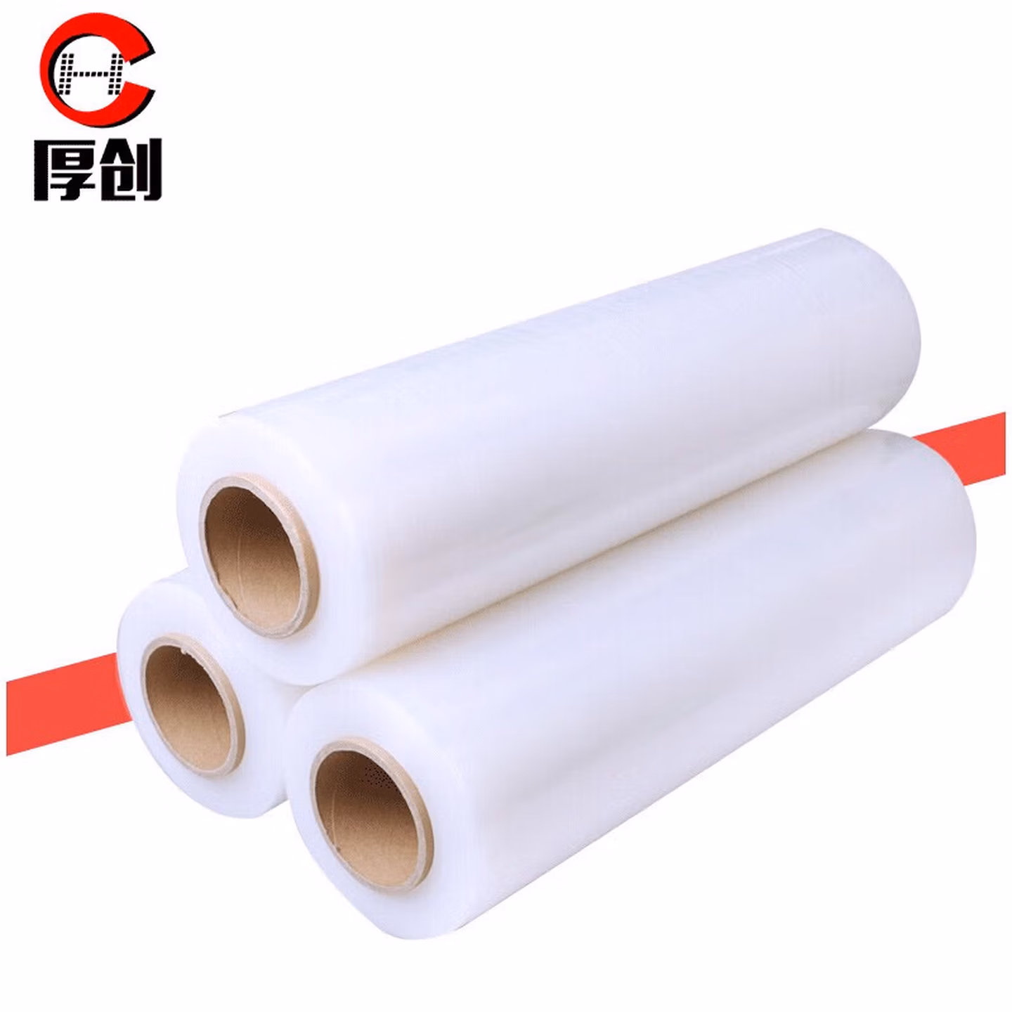 厚创 PE打包缠绕薄膜 韧性十足耐穿刺 自粘拉伸膜 透明工业用缠绕膜 手用 50