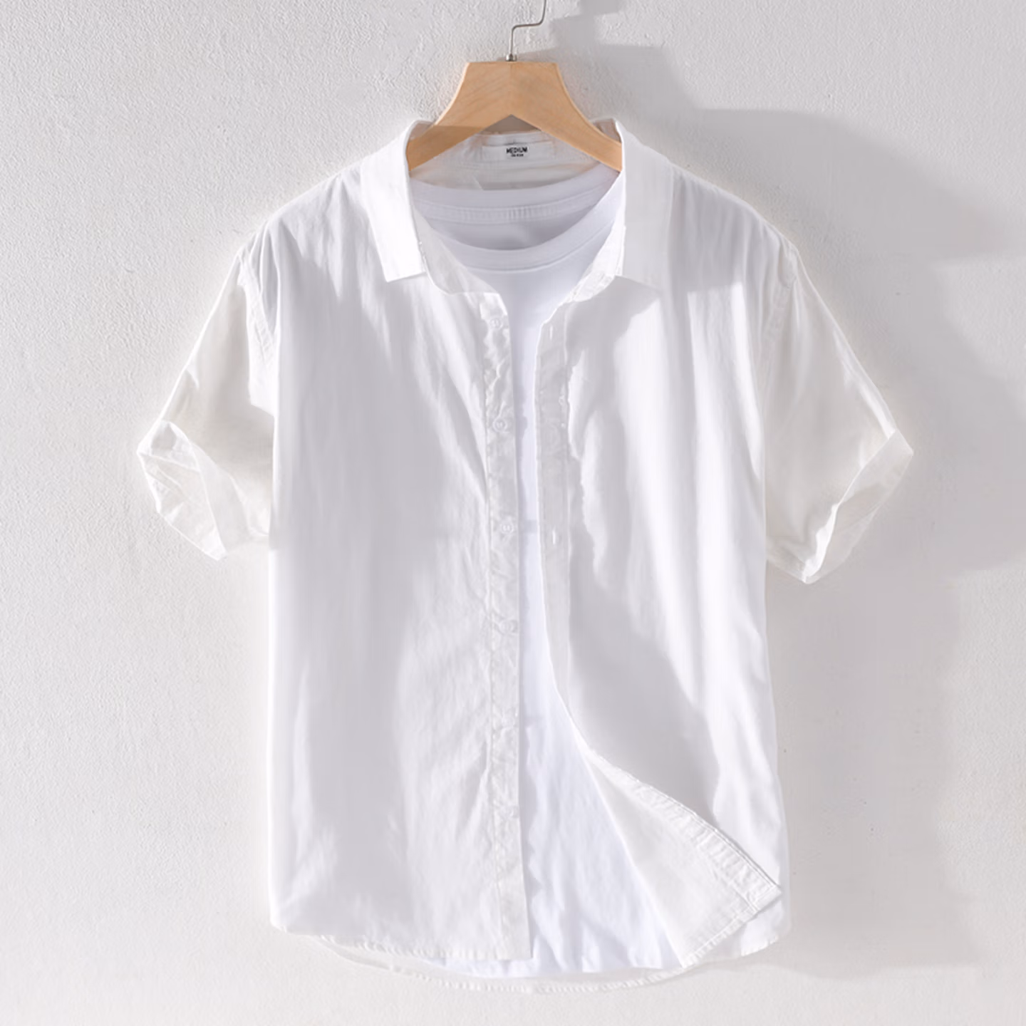Pure Cotton Short-sleeved Shirt Men's Simple And Versatile Casual Jacket Men's Fashionable And Comfortable Breathable Shirt Men's Trend_viptrois.com