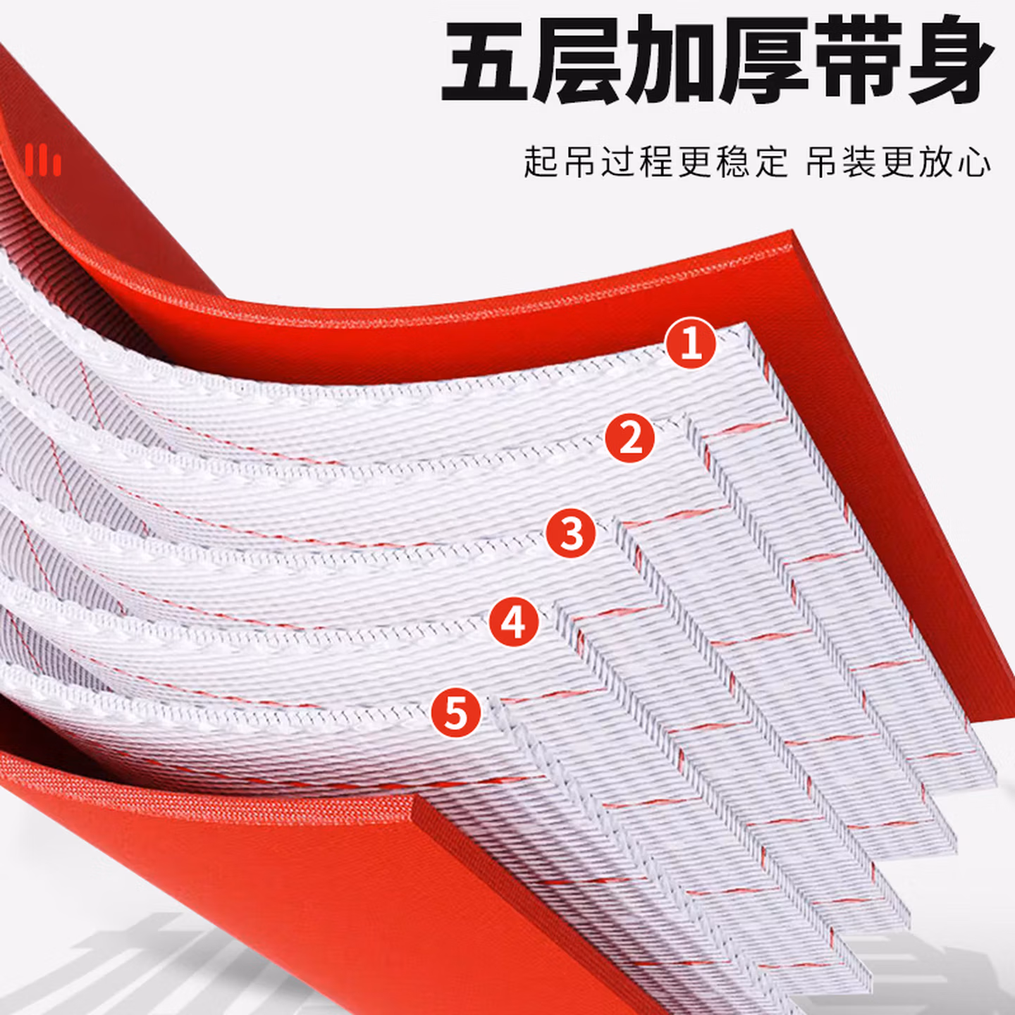 吊装带起重吊装带工业用吊装带扁平吊绳航车吊车吊带双环扣1吨2吨3吨5吨 3吨*8