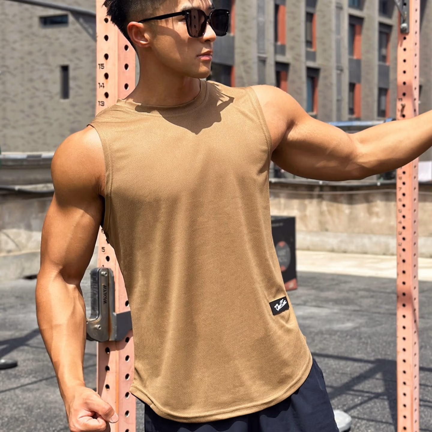 Summer Trend Men's Crew Neck Fitness Sports Casual Vest Mesh Running Training Sleeveless Vest Quick-Drying Top_viptrois.com