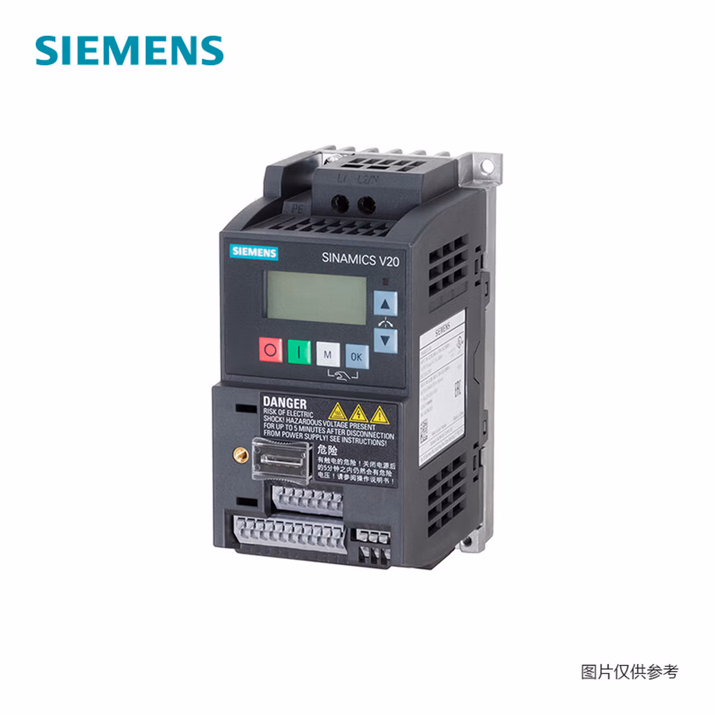 西门子变频器V20 标准通用变频器 200-240VAC 单相 0.37kW 带