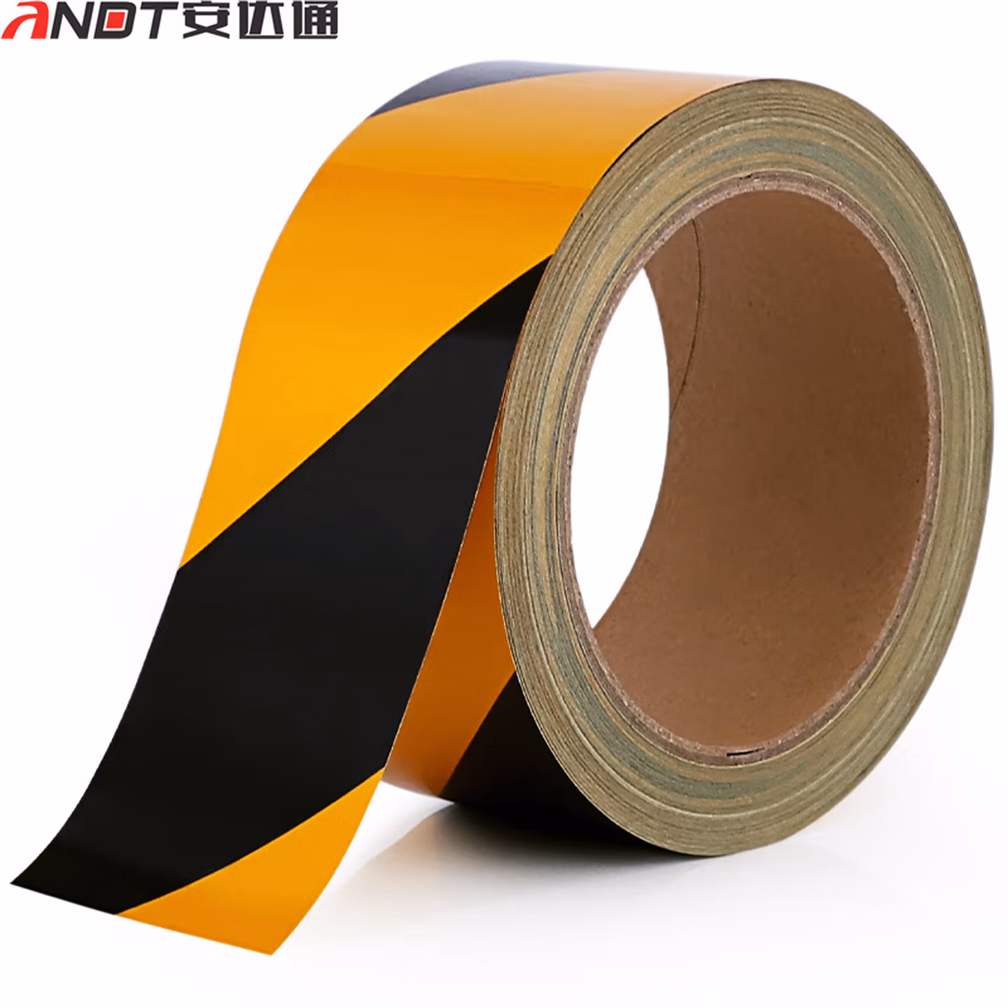 安达通 警示贴 工地标示施工标志贴黑黄红白膜警示胶带隔离膜 黑黄 1cm*25米