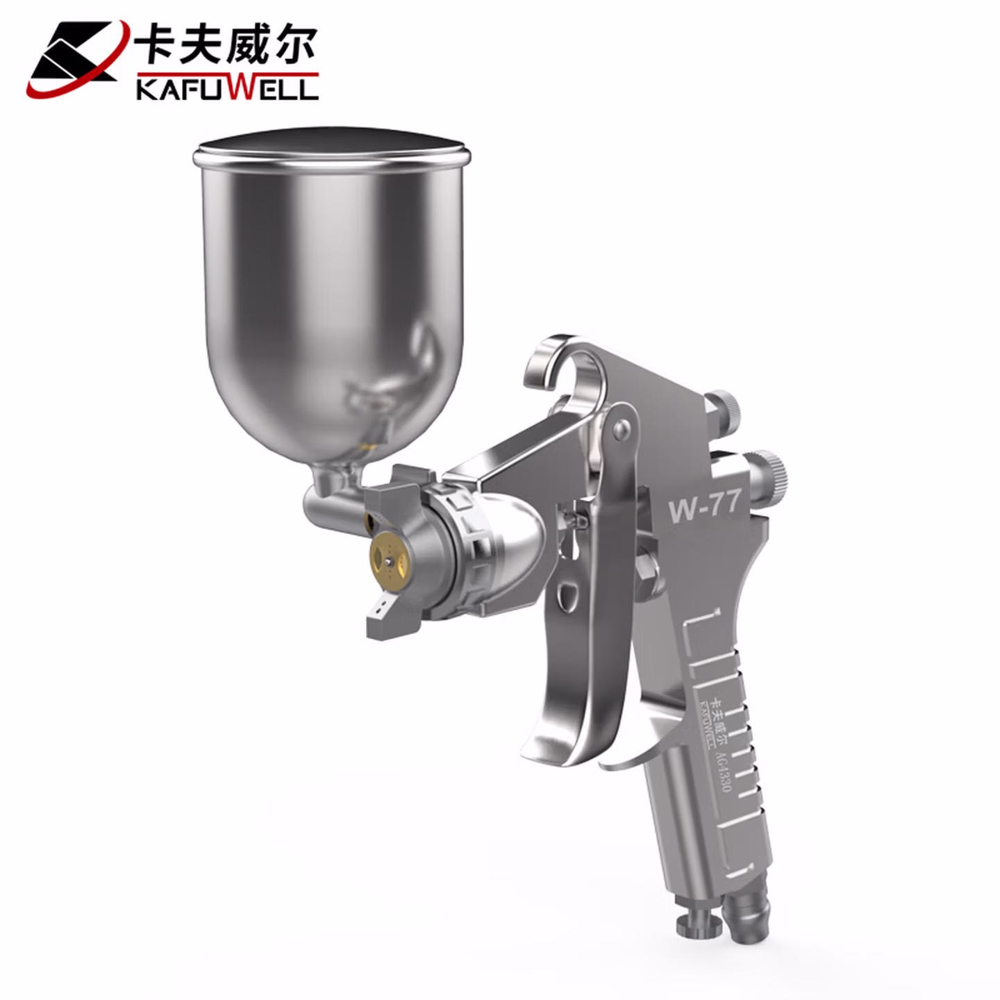 卡夫威尔W-77可调压气动喷枪喷漆枪油漆喷壶乳胶漆水性胶水涂料 AG4330