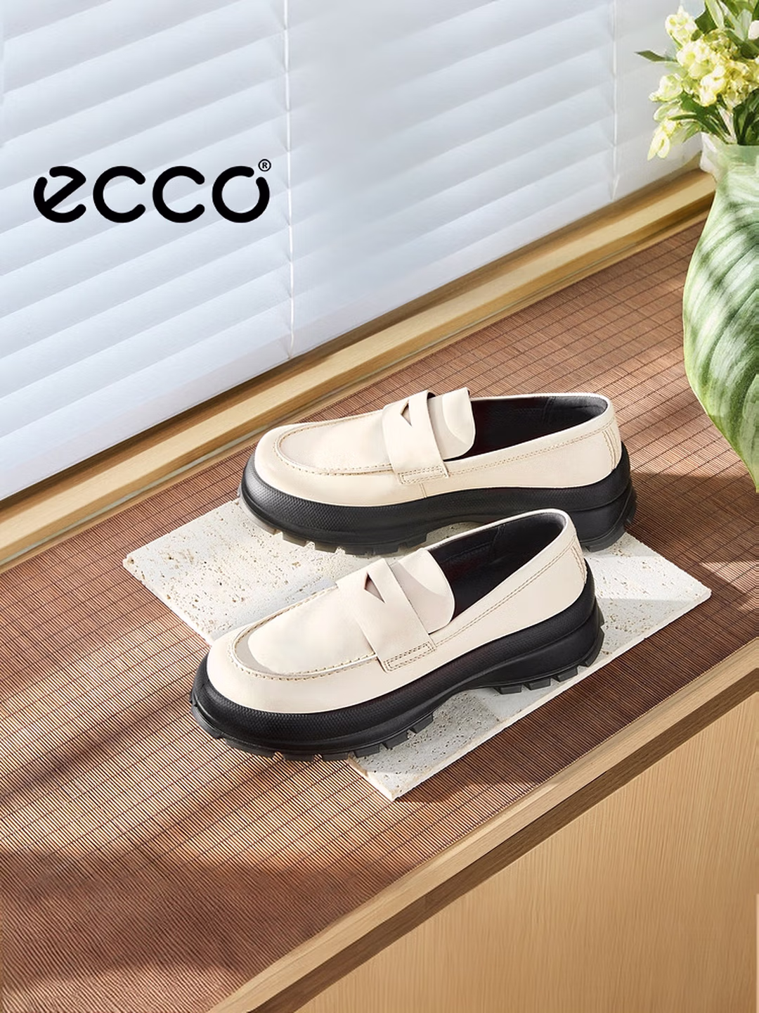 ECCO 爱步 Track 30 踪迹30系列  英伦风一脚蹬 厚底女式乐福鞋 220723 Plus会员凑单折后￥630.64