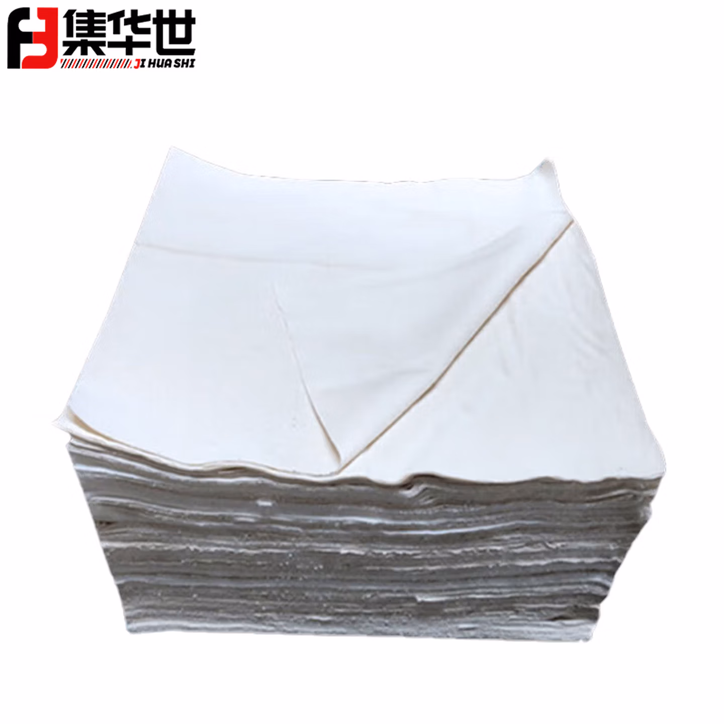 集华世 工业擦机布工厂车间吸水吸油不掉毛抹布【50斤/包 白色40*60cm】J