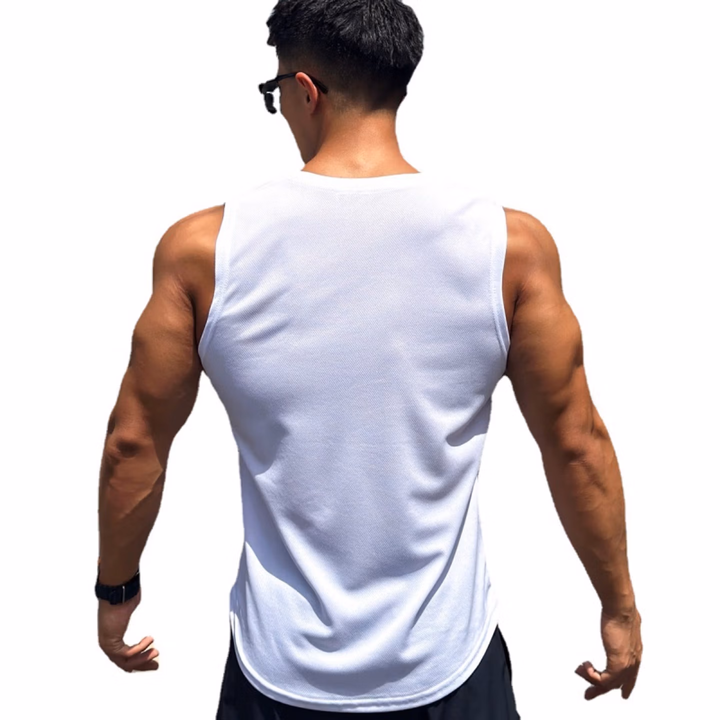 Summer Trend Men's Crew Neck Fitness Sports Casual Vest Mesh Running Training Sleeveless Vest Quick-Drying Top_viptrois.com