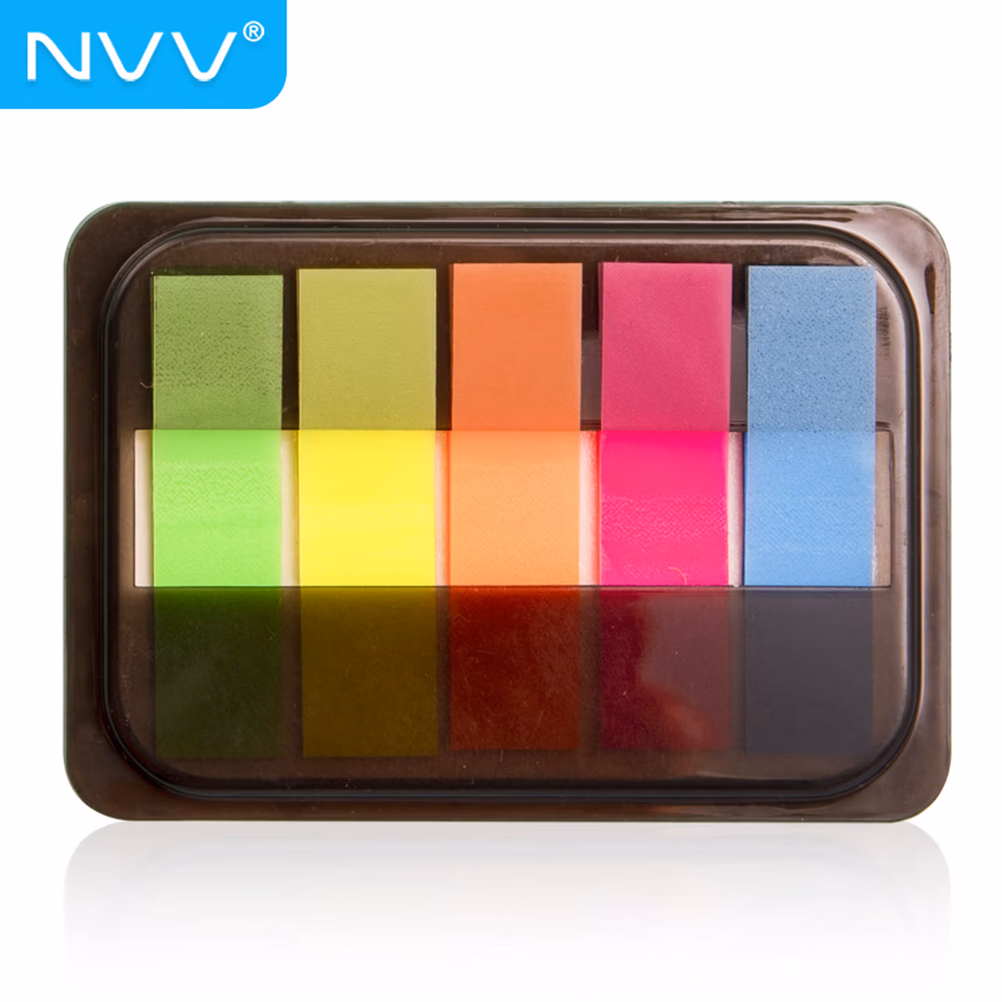 NVV 200张5色荧光膜指示索引标签贴 彩色便签小条便利贴书签便签条记号分类引