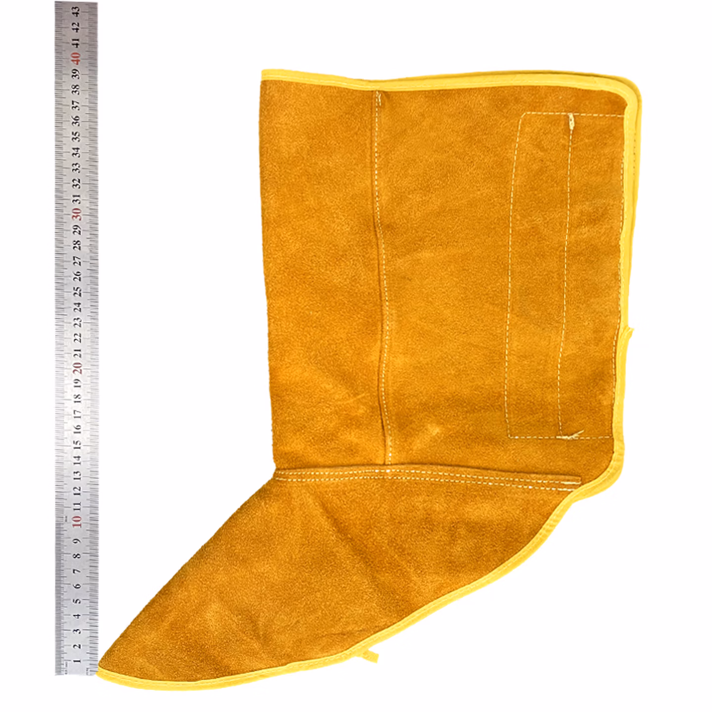 晟防电焊鞋套魔术贴牛皮脚盖护腿防烫焊工焊接劳保用品长款1副