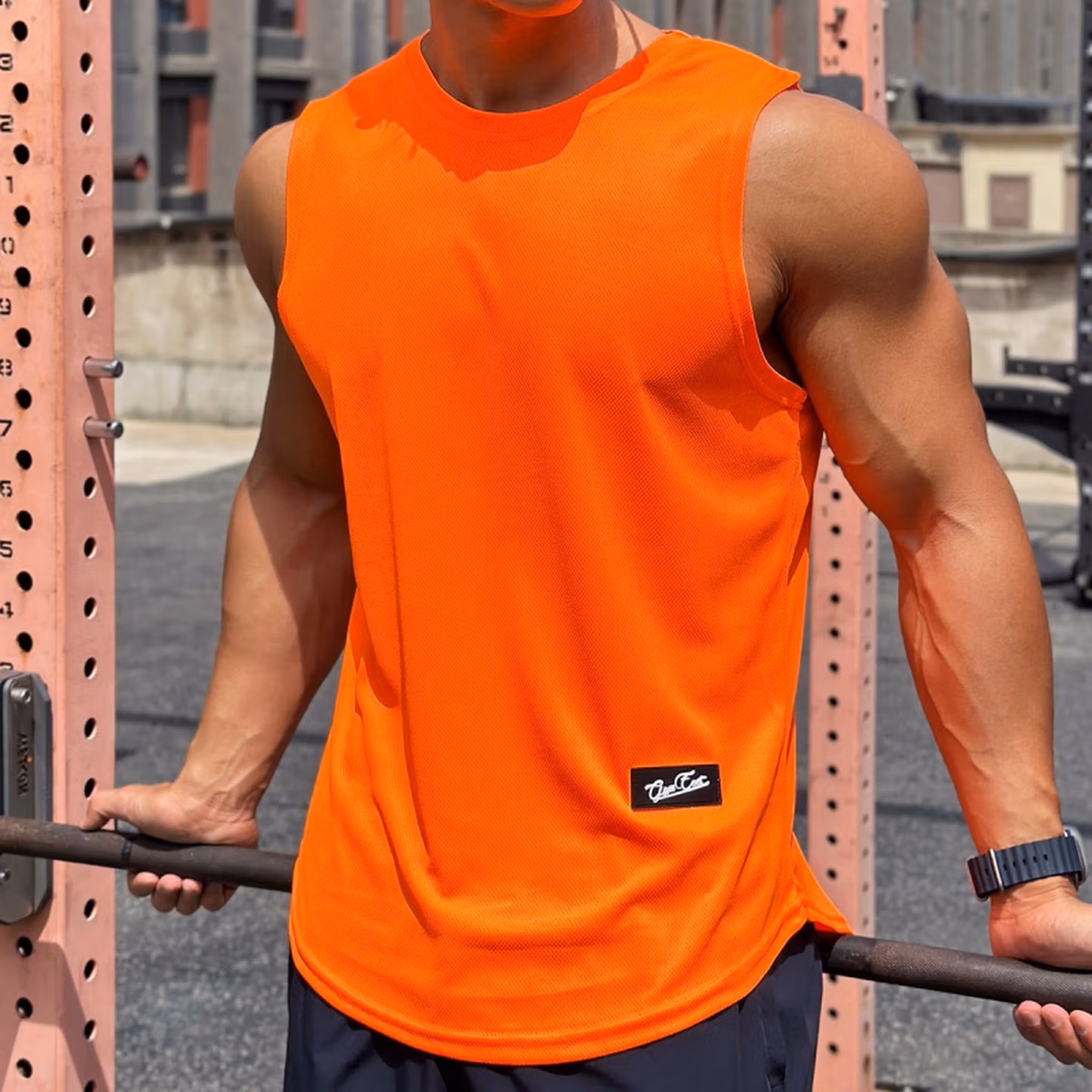Summer Trend Men's Crew Neck Fitness Sports Casual Vest Mesh Running Training Sleeveless Vest Quick-Drying Top_viptrois.com