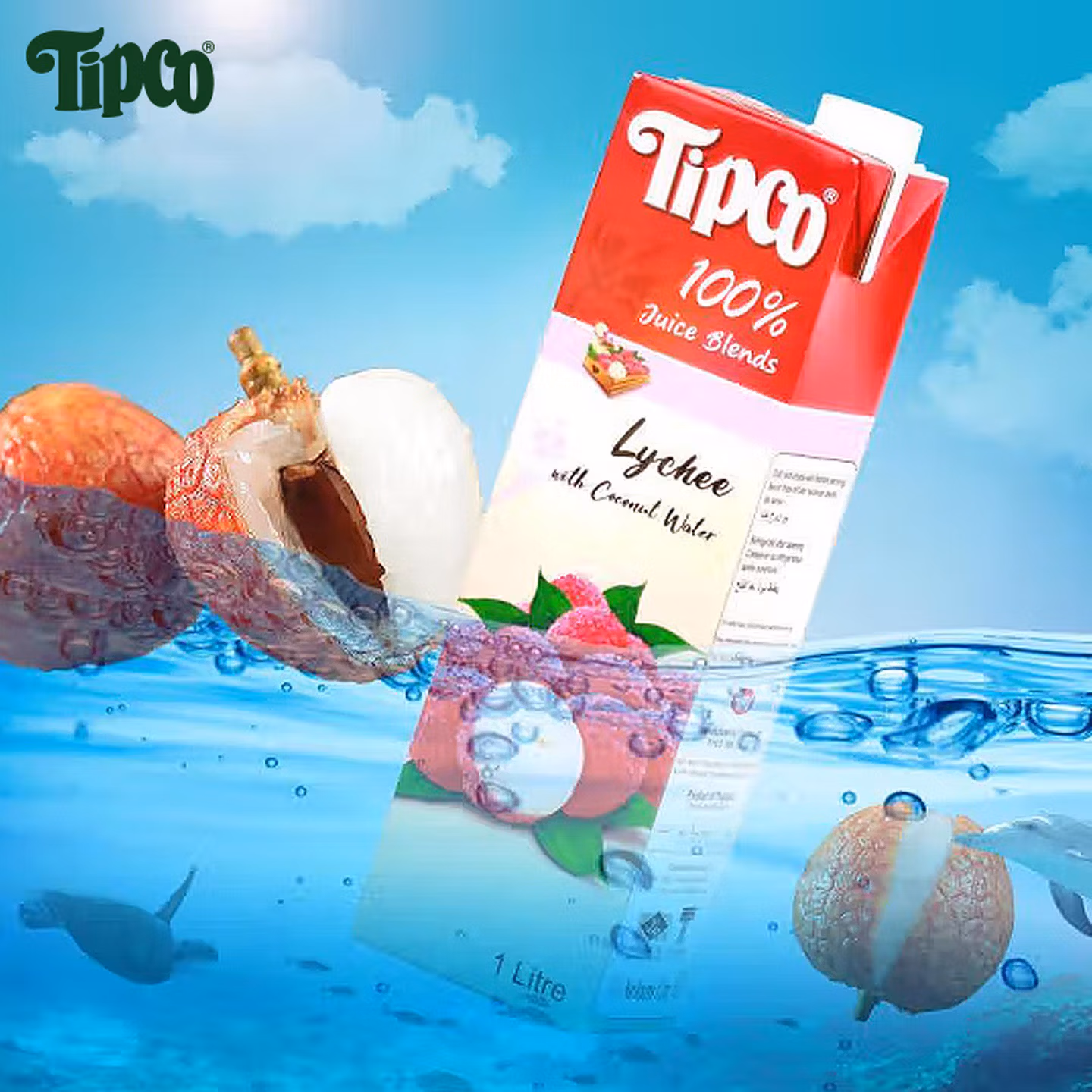 泰宝泰宝tipco 泰国进口 荔枝椰子NFC果汁1L