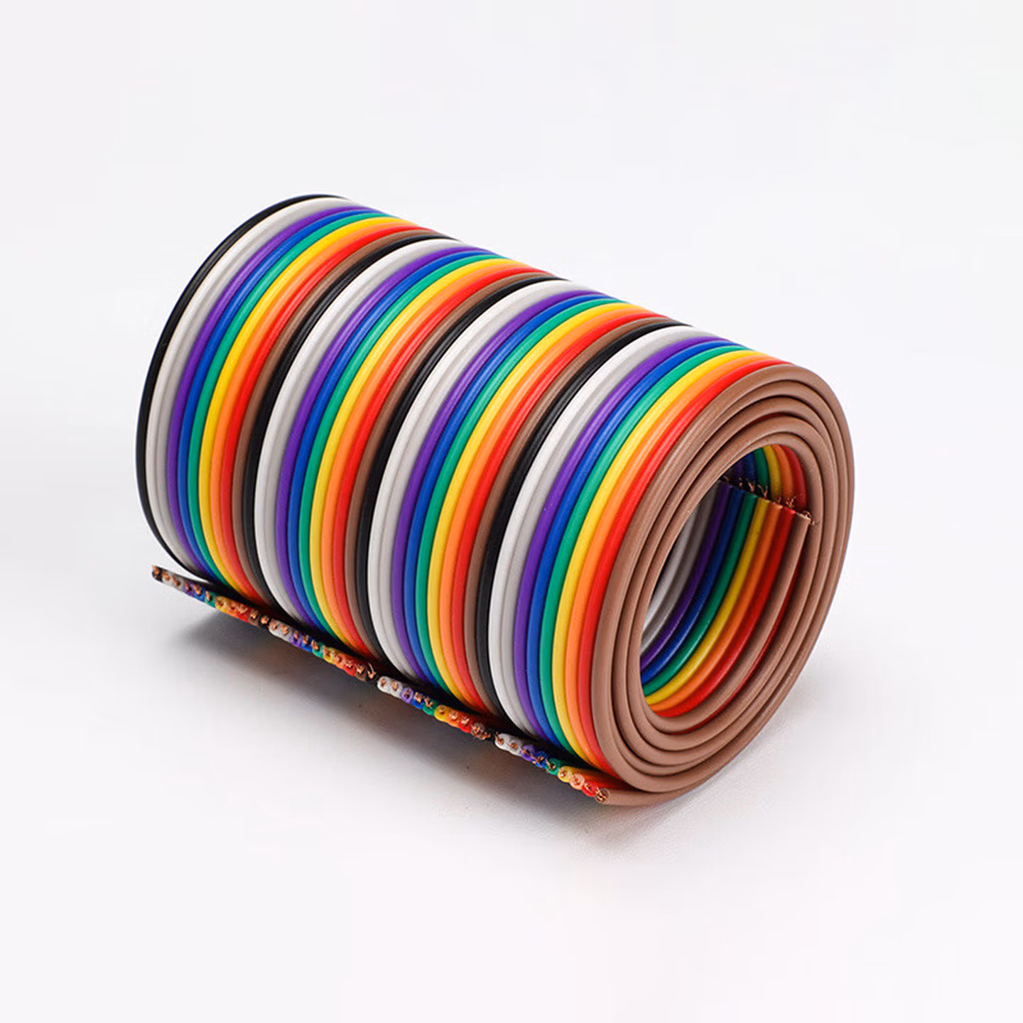 40P彩排线铜丝彩色杜邦线电子电路试验连接线导线跳线飞线 16芯铜芯彩排线40P