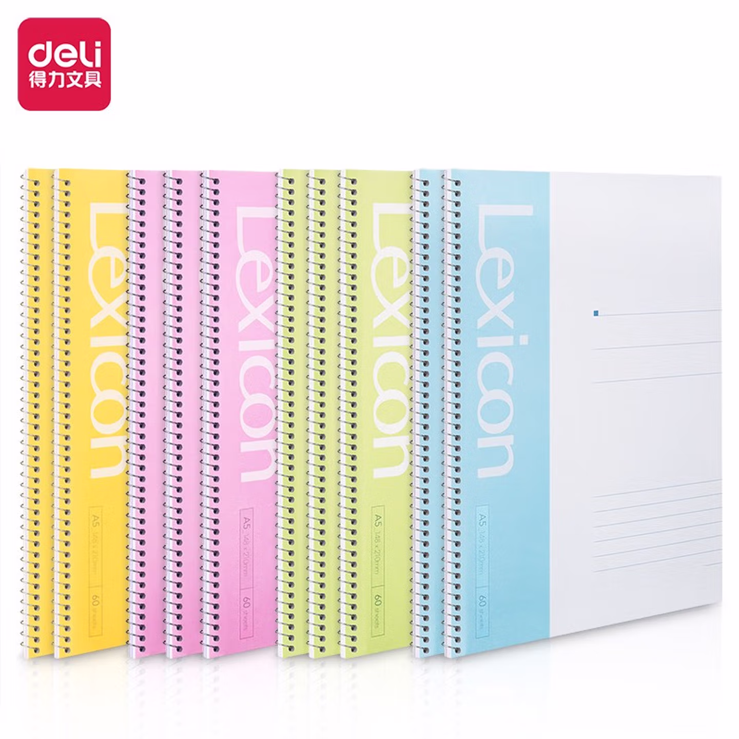 【暑期学习】得力(deli)10本A5/60页螺旋装订本软抄本记事本笔记本子 7