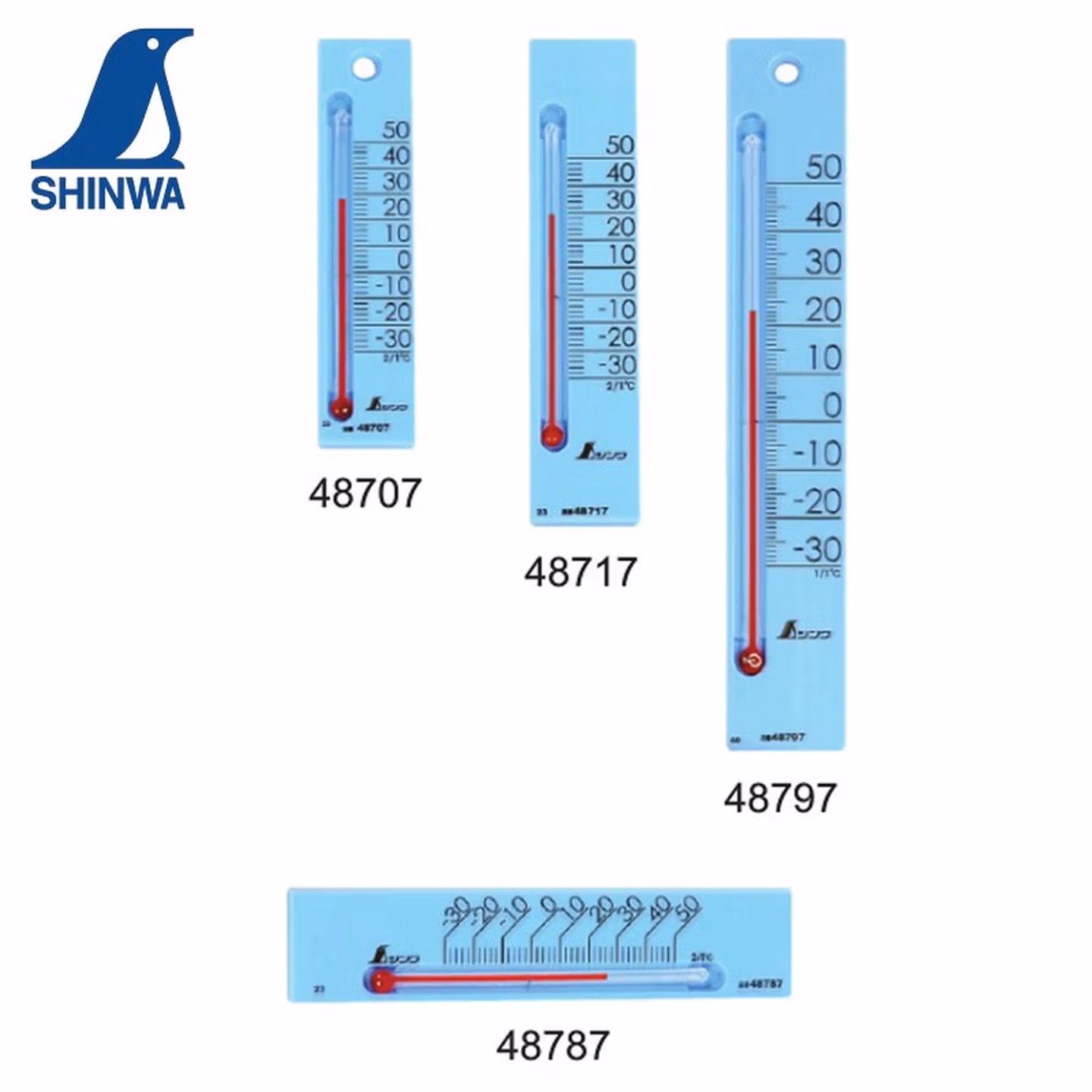 SHINWA亲和SHINWA企鹅牌挂壁式方形玻璃管环保家庭用黄白蓝 48705 