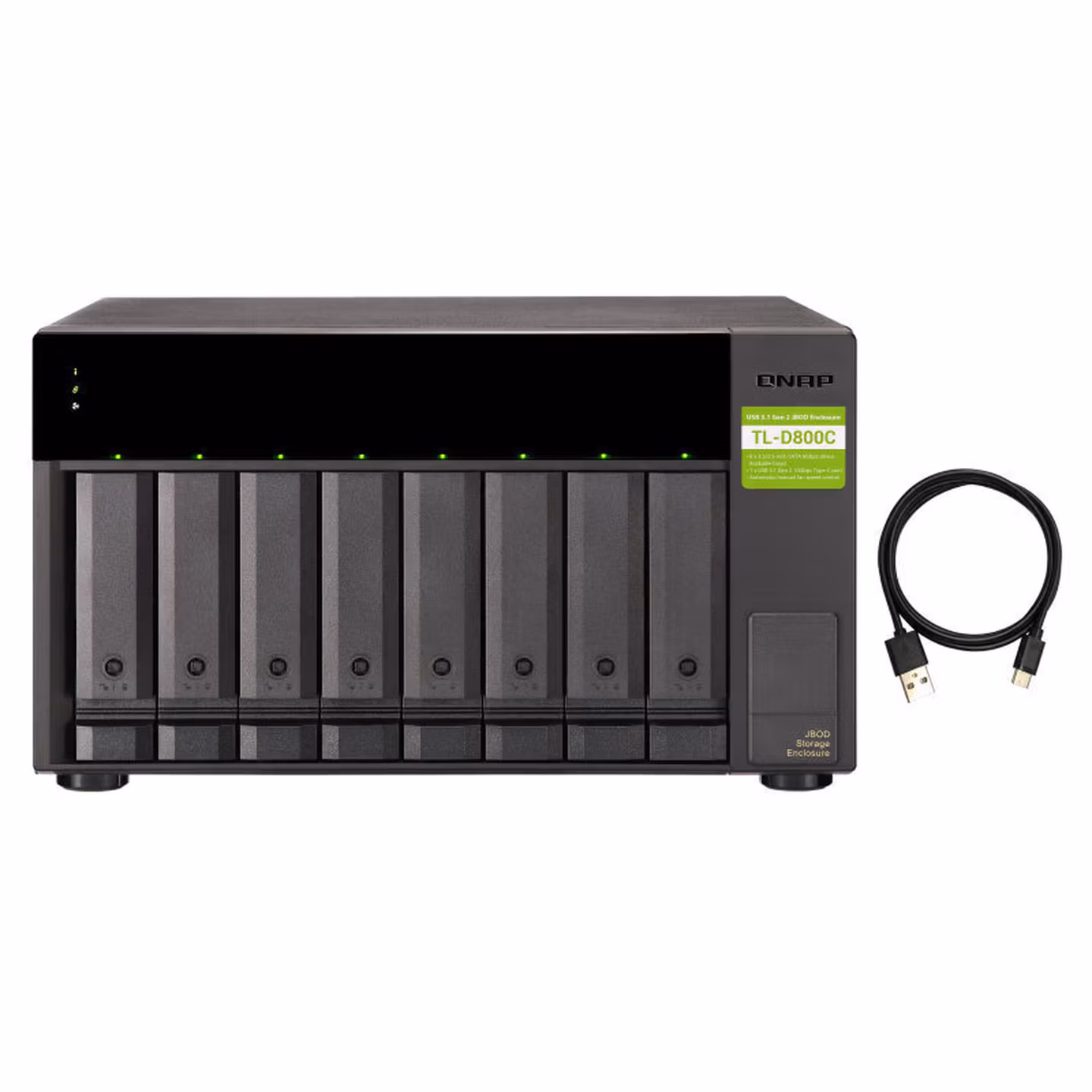 威联通（QNAP）TL-D800C八盘位USB3.2 Gen 2 Type-C接