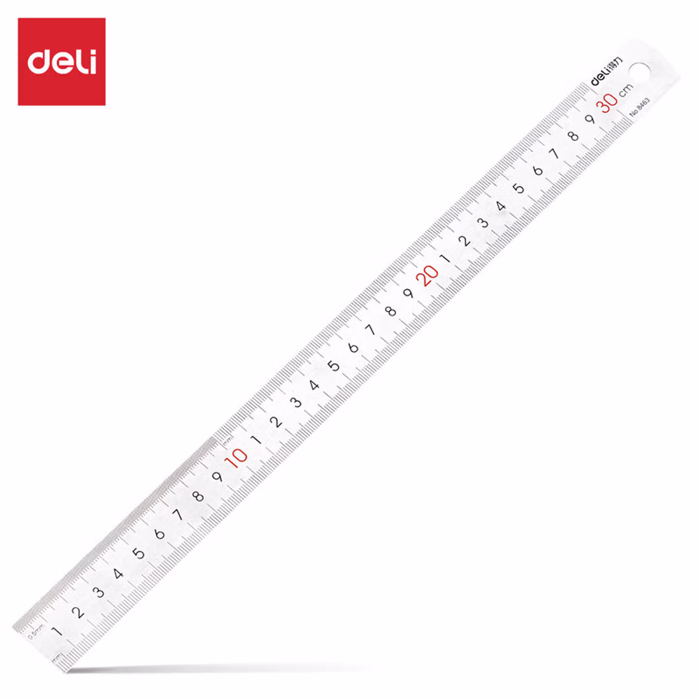 得力(deli)30cm不锈钢直尺 测量绘图刻度尺子 带公式换算表 办公用品  