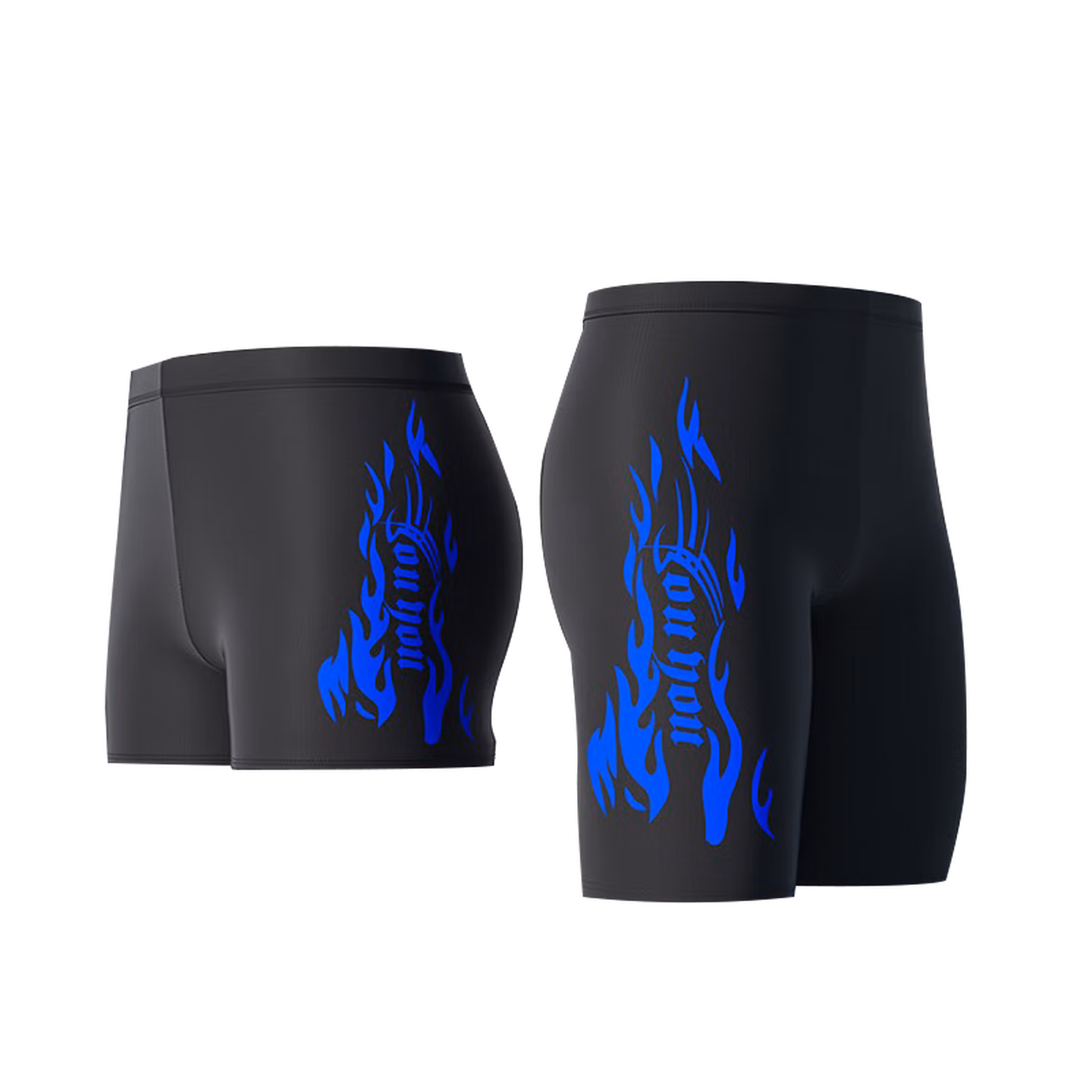 Badehose für Herren, Hot Spring, neu, Fünf-Punkt-Flachwinkel, große Größe, schnelltrocknend, blaue Badehose, lang L (90-55 kg)_voghion.com