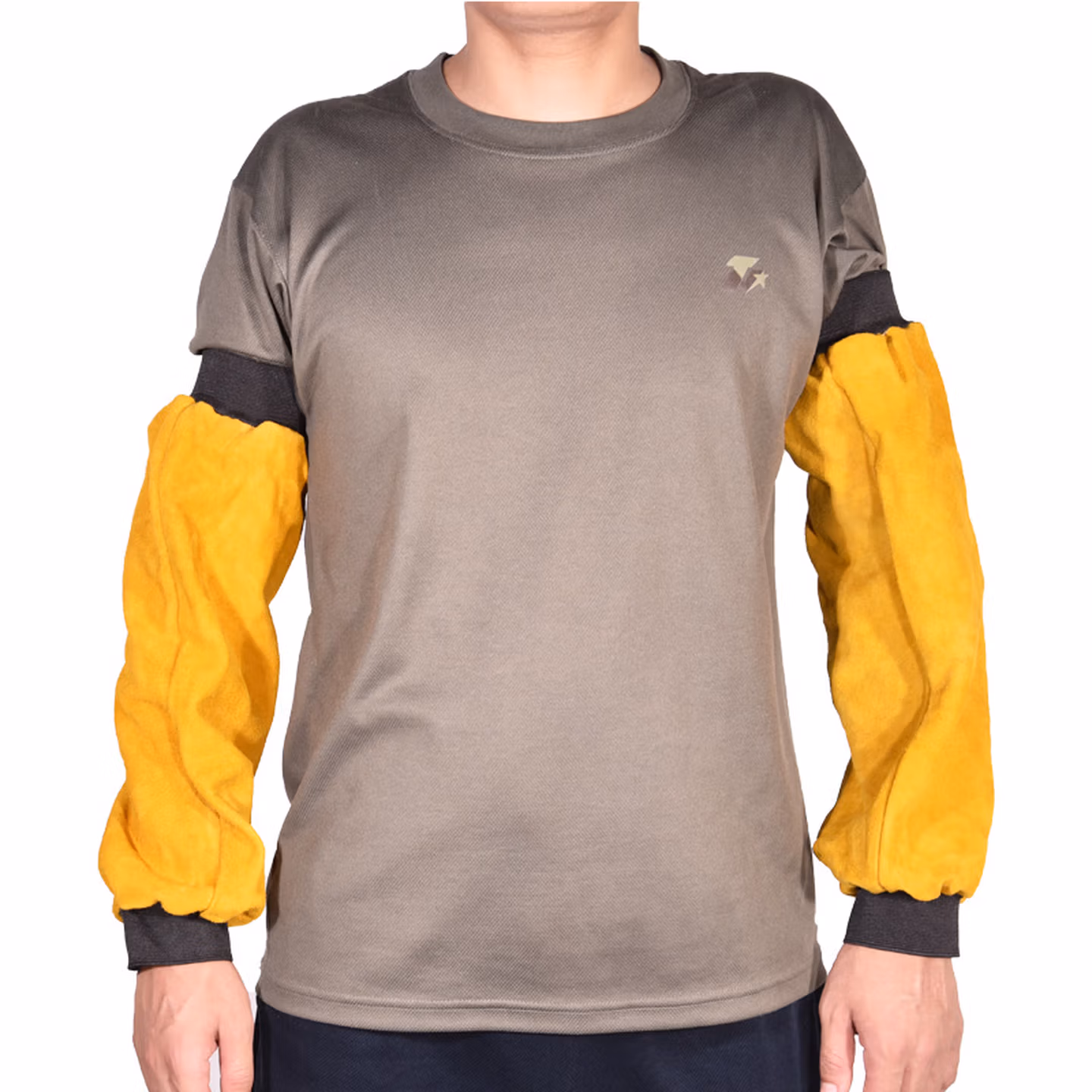 鸣固 纯牛皮套袖耐磨隔热防阻燃焊接套袖劳保防护袖头焊工袖子