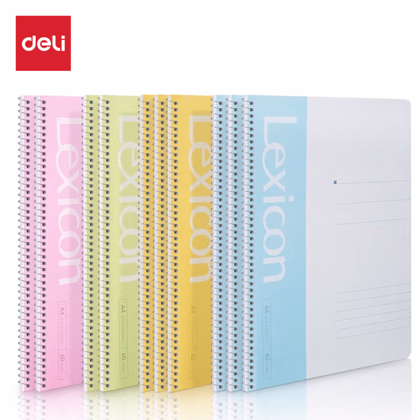 【全网低价】得力(deli)10本A4/60张螺旋装订本记事本软抄本笔记本子 7