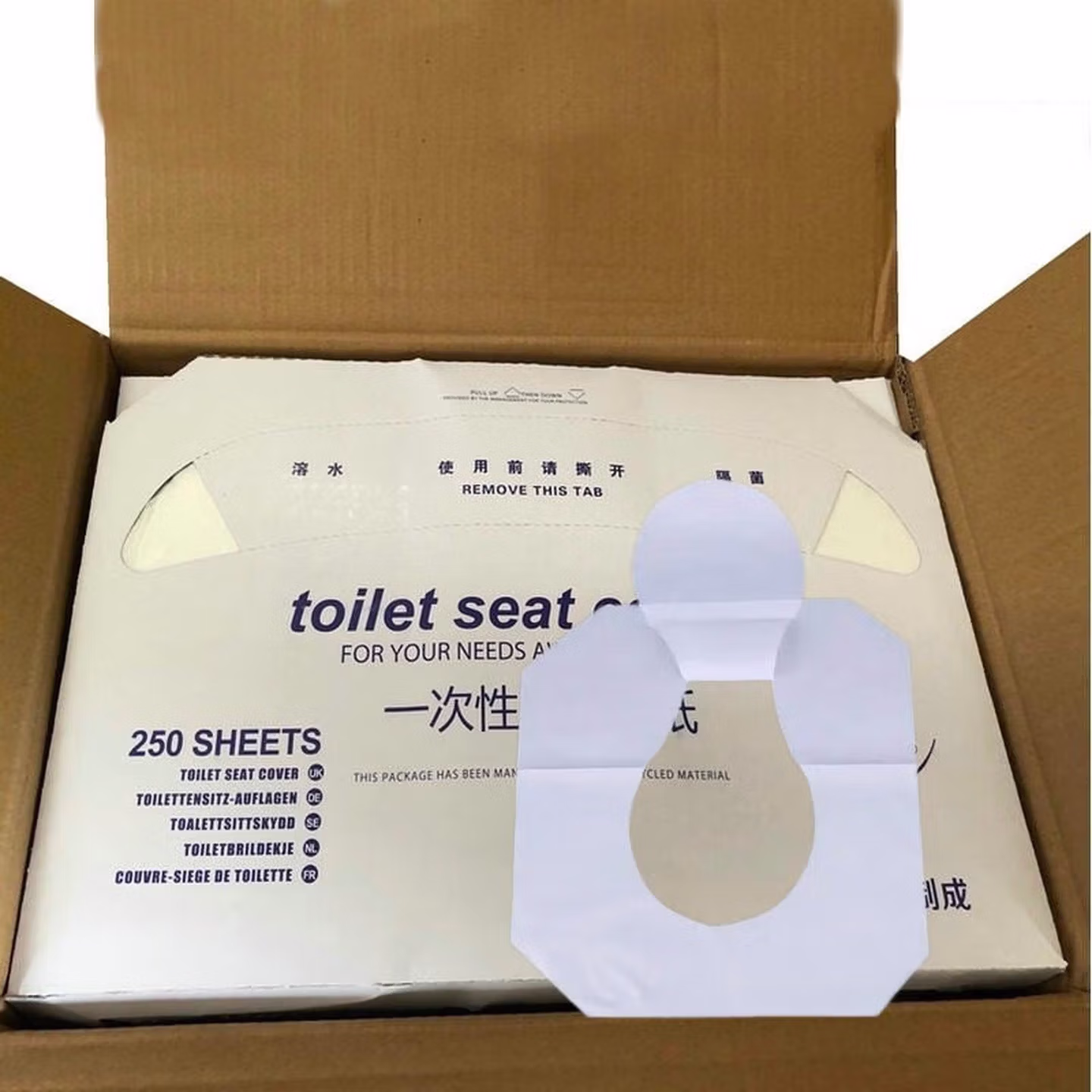 清风马桶纸 TS01AC 一次性马桶坐垫纸1/2马桶纸 厕板纸 坐便纸 整箱