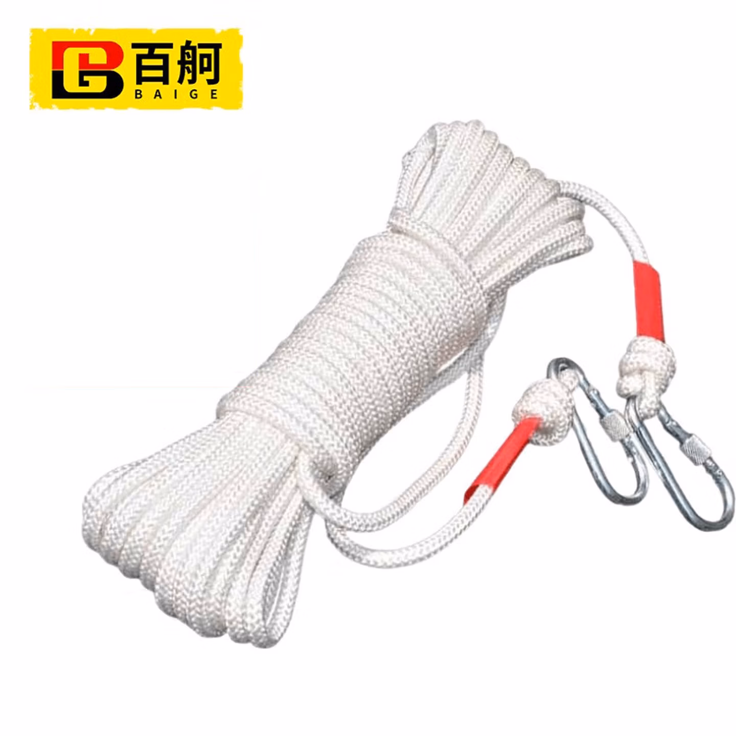 百舸 钢丝芯安全绳高空作业工地施工作业保险绳 16mm 20米 KW483463