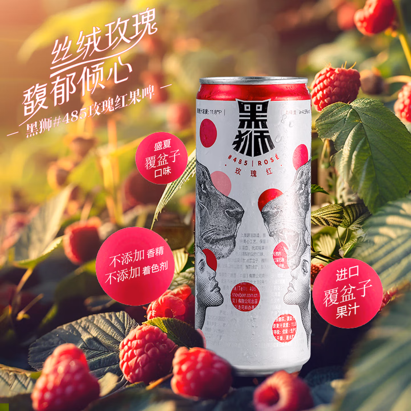 临期特价 雪花啤酒 黑狮 玫瑰红果啤酒 330mL*24听 双重优惠折后￥69包邮