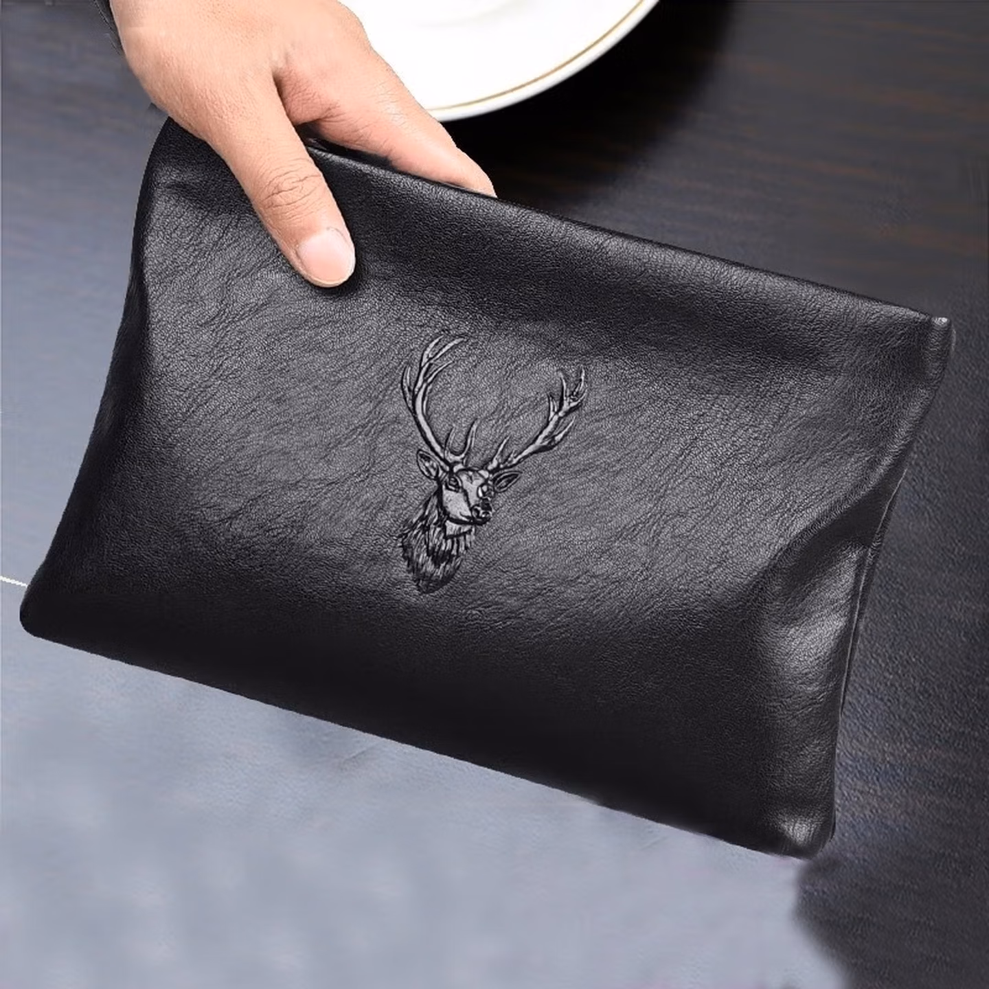 CalaceKonla手包男商务大容量男士手拿包真皮休闲头层牛皮手抓包手夹包潮C