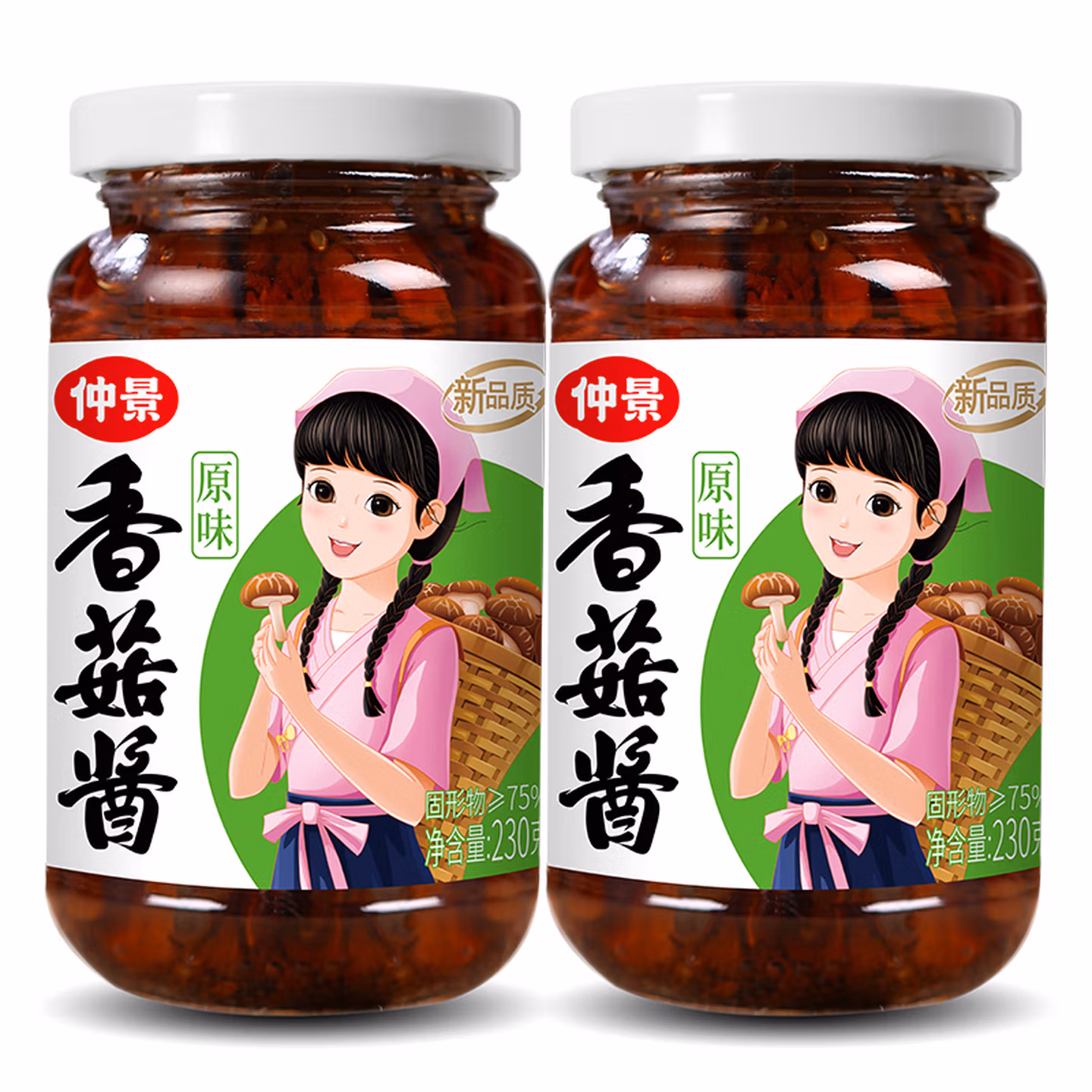 仲景招牌香菇酱 300粒香菇一瓶酱 拌饭酱拌面酱蘑菇酱下饭酱 230g