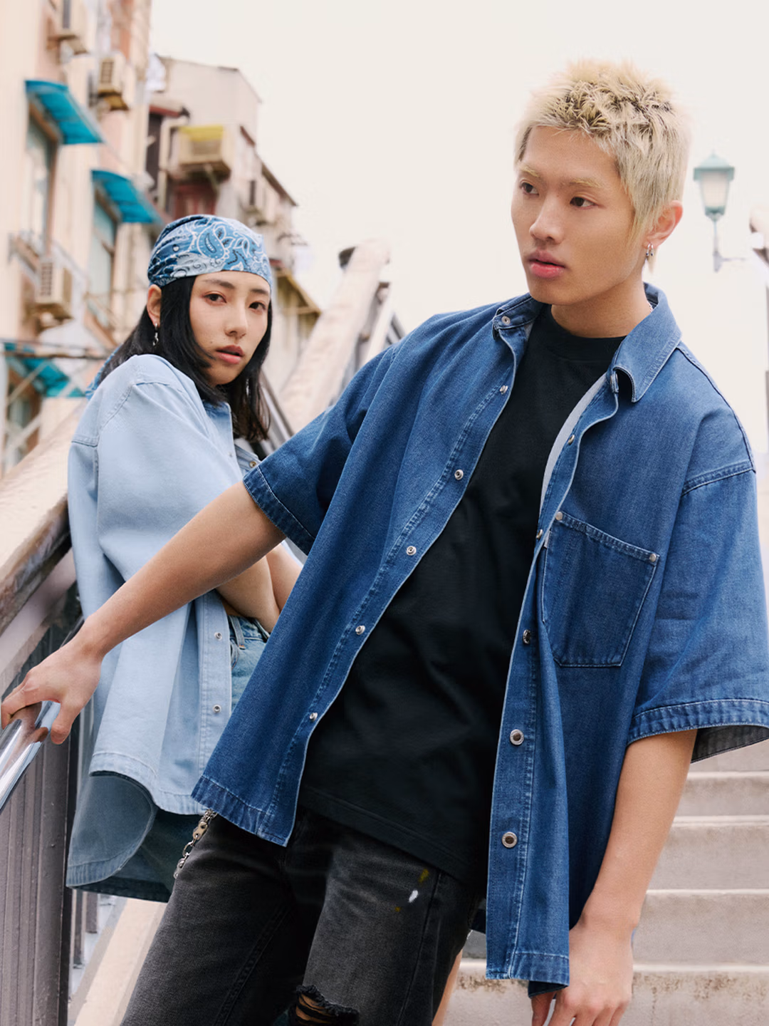 Levi’s 李维斯 SilverTab™银标系列 男式短袖牛仔衬衫外套 京东优惠券折后￥119 两色可选