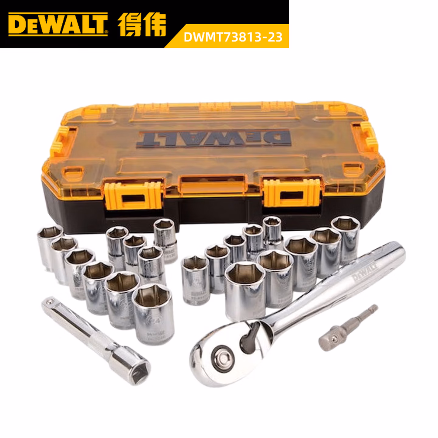 DWMT73813-2323件1/2 公英制综合套筒套装