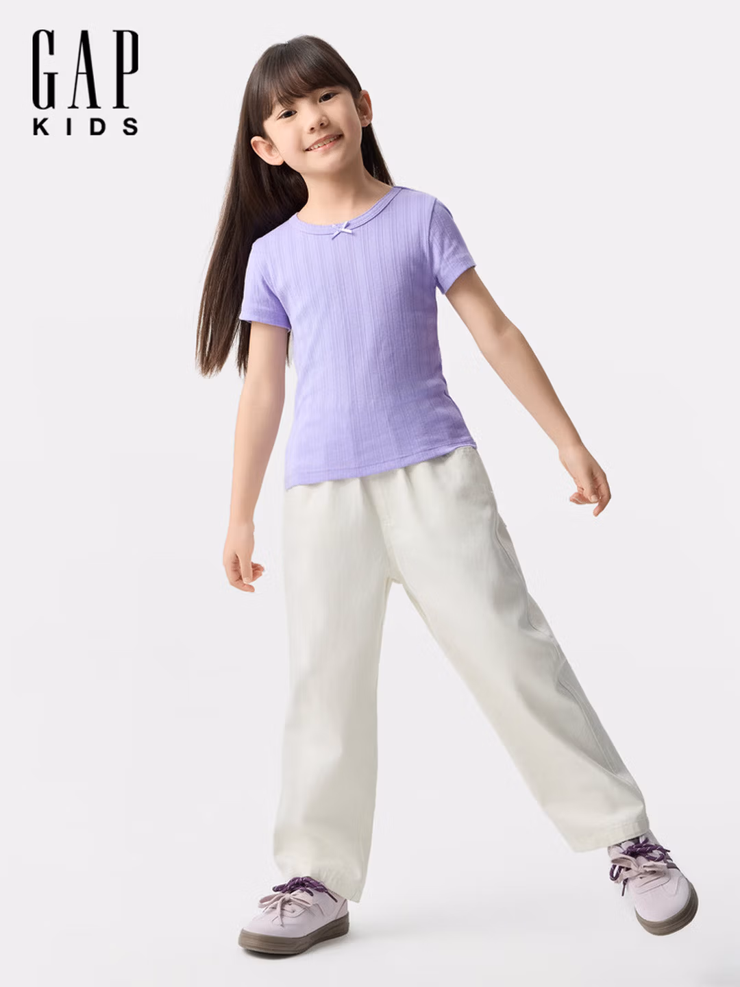 Gap 盖璞  棉质坑条肌理 女童短袖T恤 744492 京东优惠券折后￥39包邮 多色可选