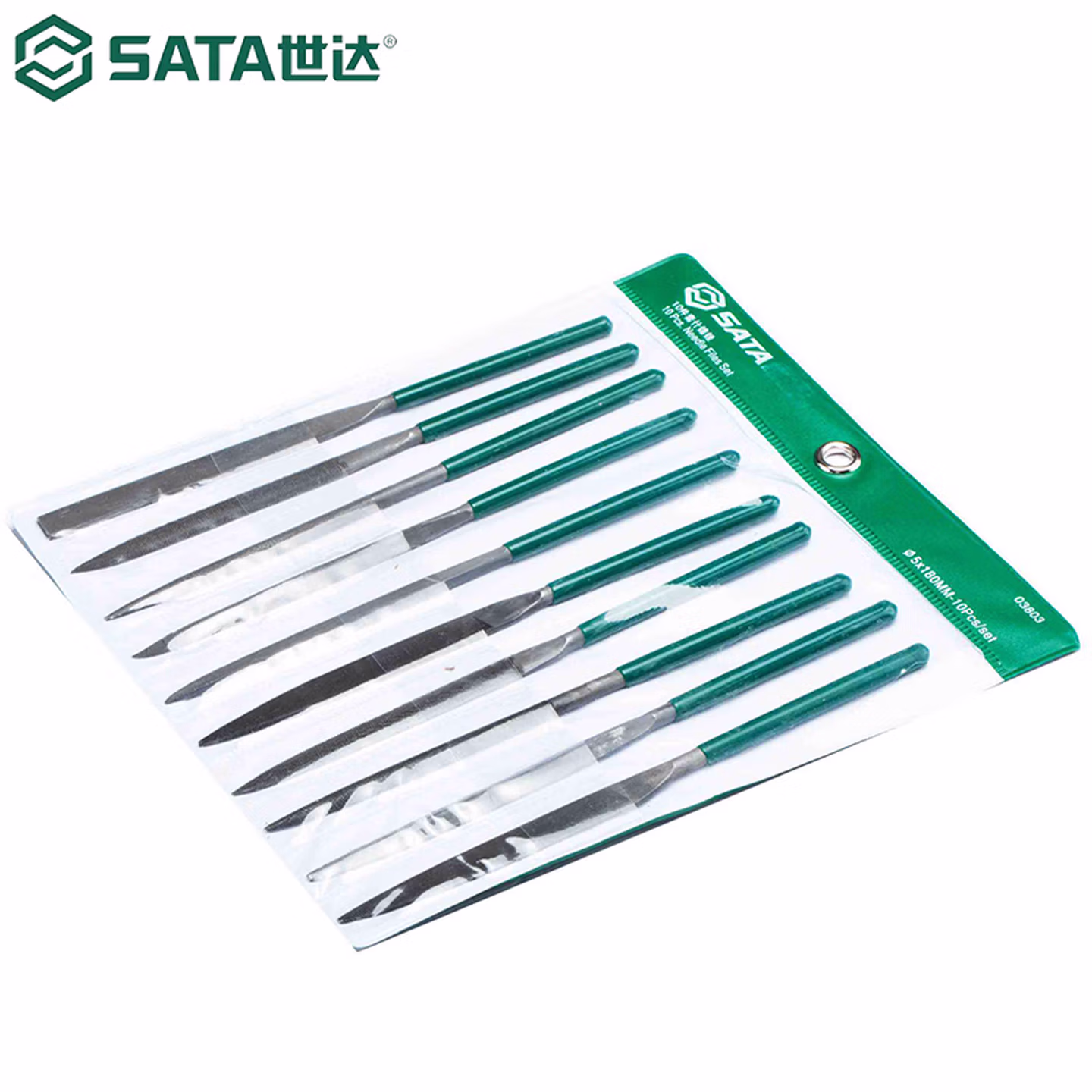 世达（SATA）10件套什锦锉5x180MM 圆锉三角锉扁锉方锉套装 03803