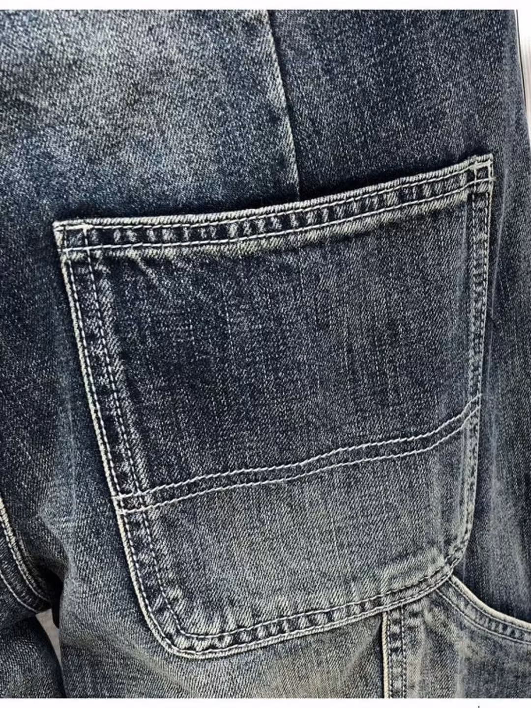 Jean droit homme style rétro avec patchs et effet déchiré slim_voghion.com