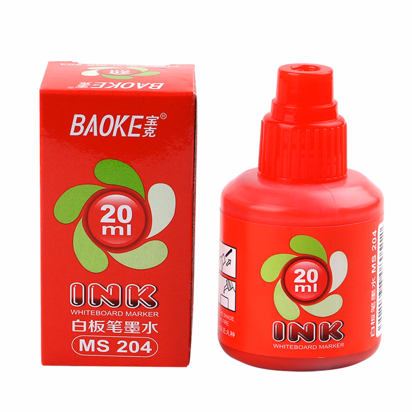 宝克（BAOKE）MS204 白板笔墨水 20ml 红色