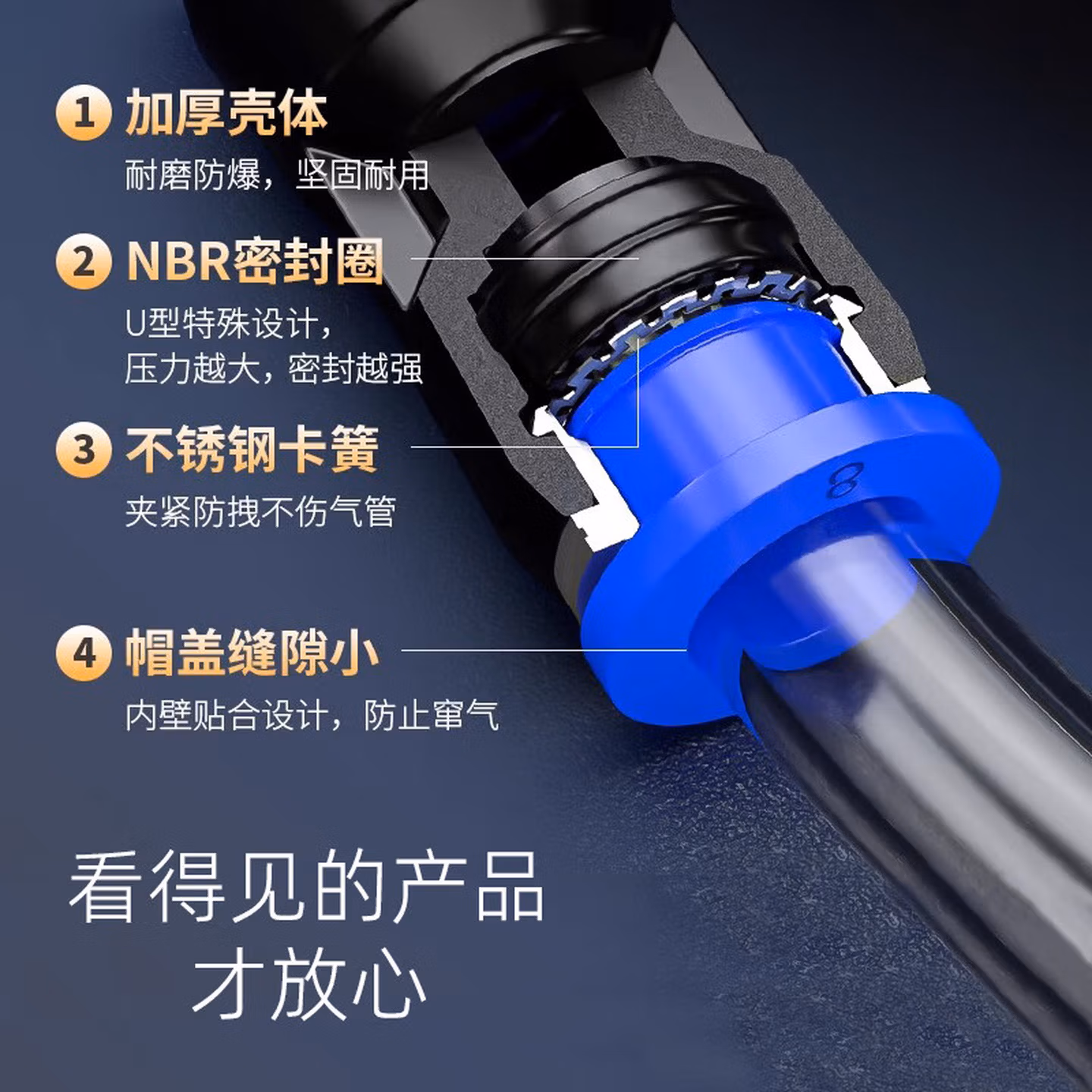 安达通 快插塑料气管接头 高耐压不脱扣气动直通三通变径高压快速接头 PU-6【1