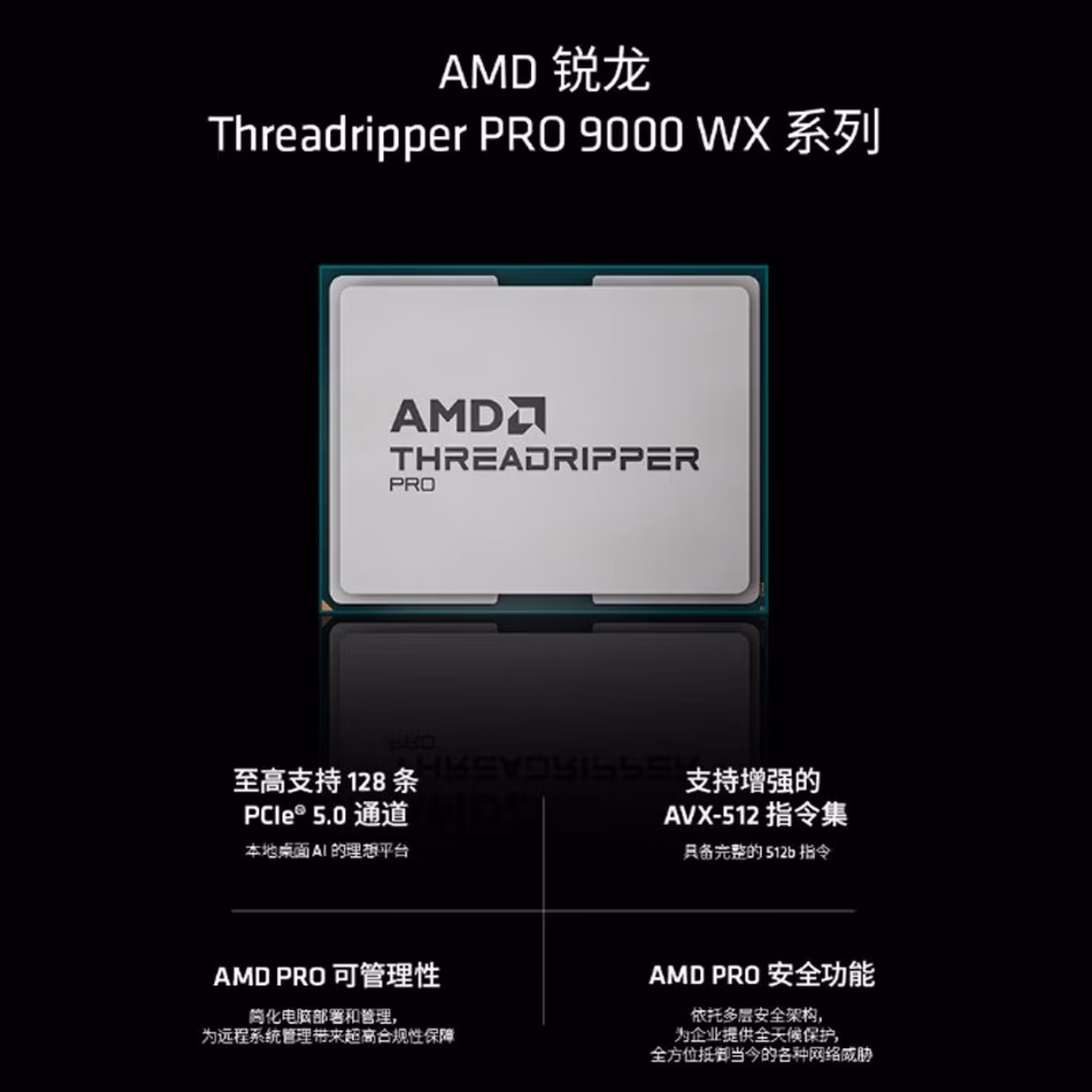 AMD Threadr线程撕裂者PRO 9000系列处理器盒装CPU 9995WX/9985/9975/9965/9955工作站台式机sTR5 AI 9955WX【盒装质保三年含13%专票】