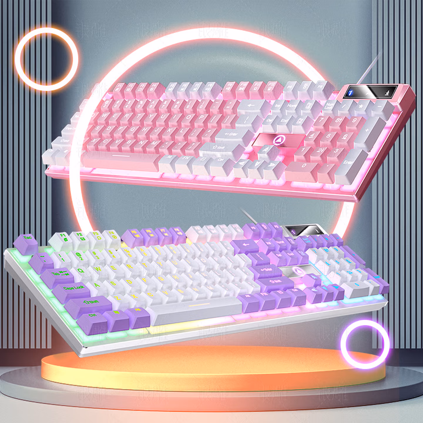 银雕(YINDIAO) KM500有线发光键盘鼠标 机械手感游戏电竞笔记本台式电